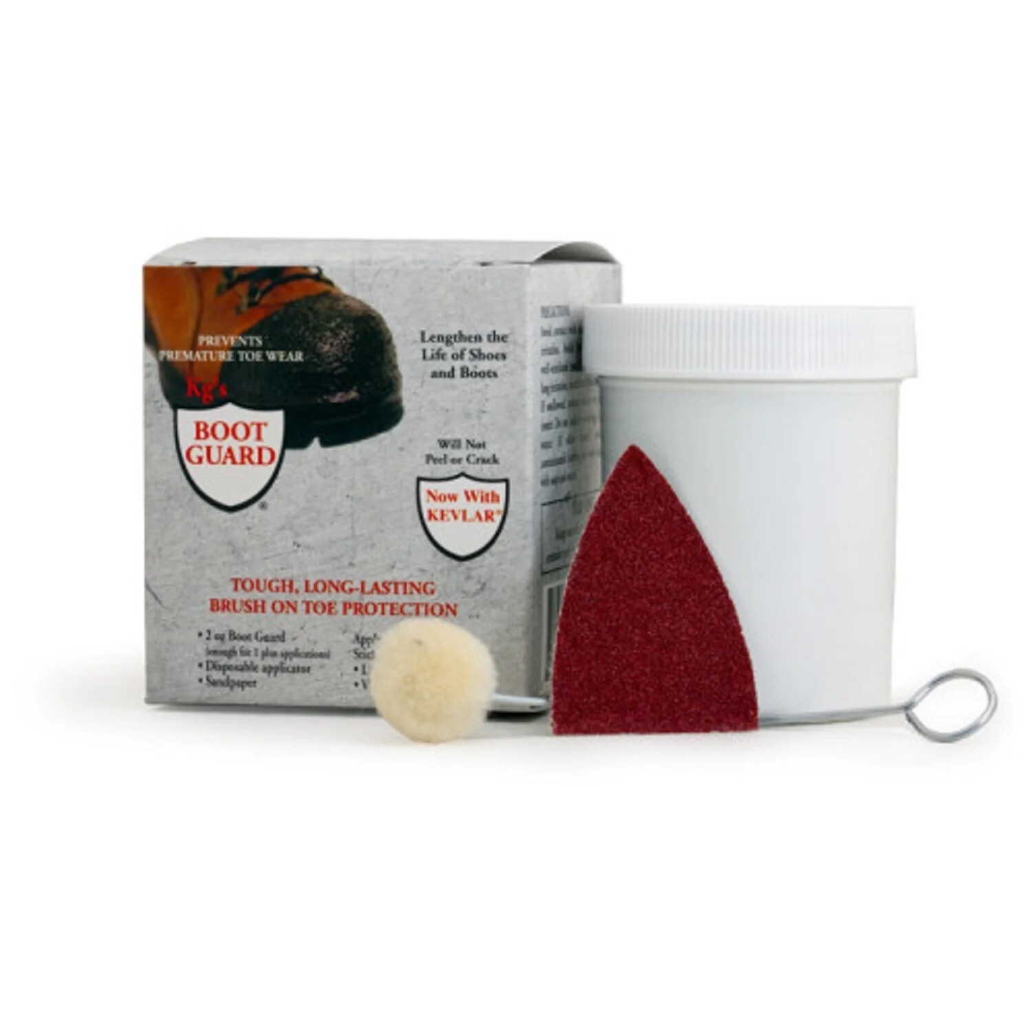 KG'S BOOT GUARD Leather Vinyl Brush-ON Toe Protector 2 oz - BLACK