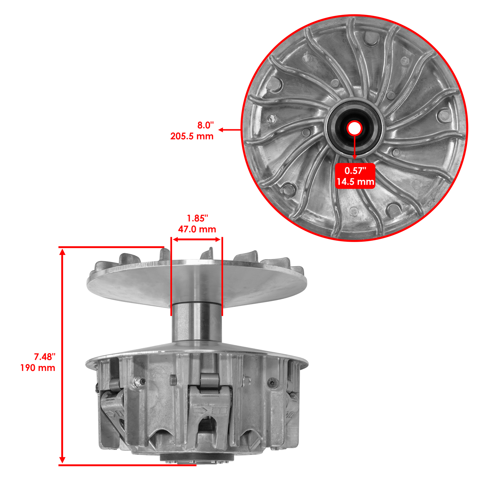 Complete Primary Drive Clutch CVT for BRP Can-Am 420280609 420280596 420280746
