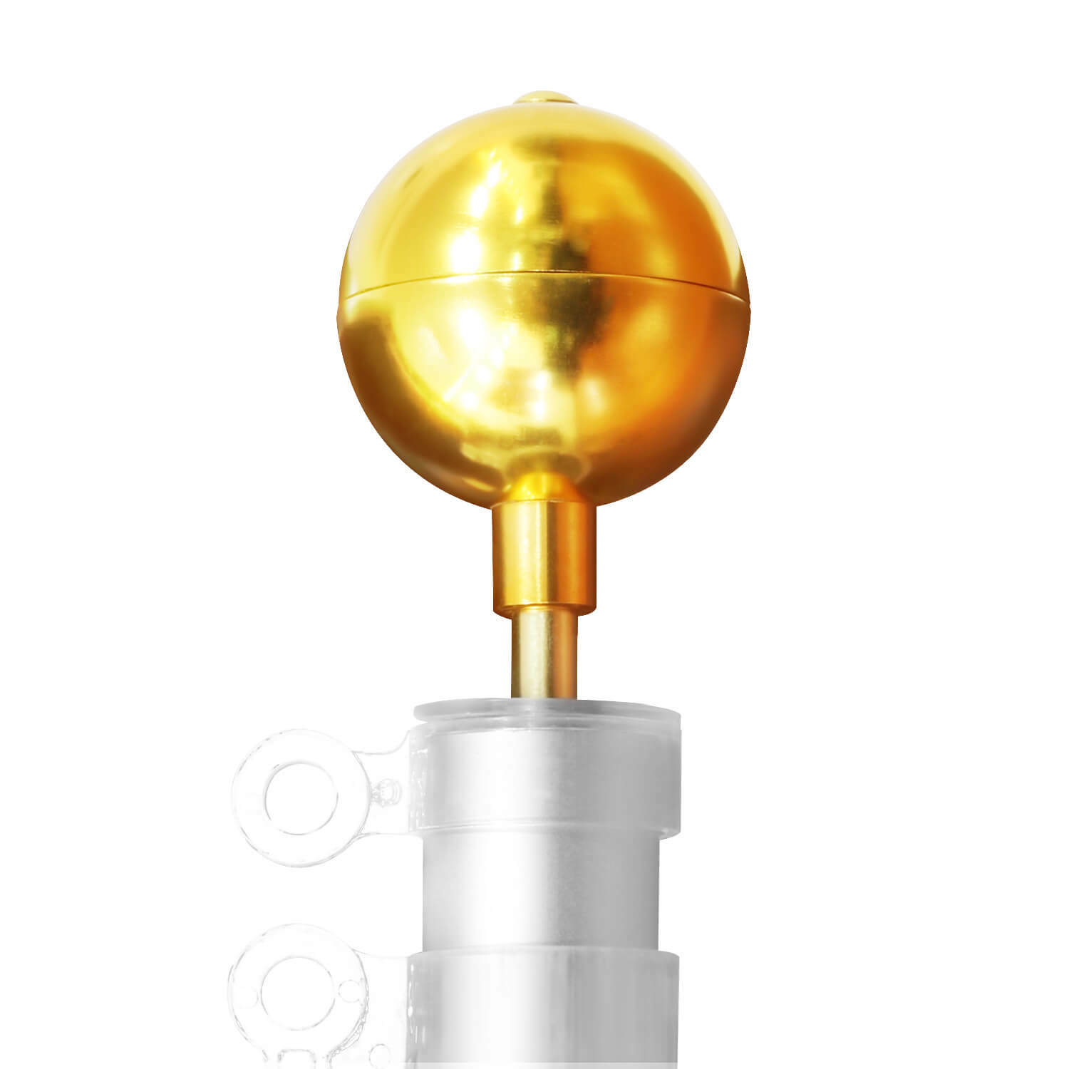 Anley Authentic 3" Flagpole Ball Topper Ornament - Gold Anodized Aluminum Finish