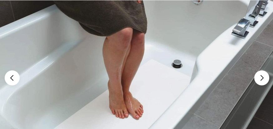 16" X 34" White Adhesive Vinyl Anti Slip Non Skid Safety Bath Mat