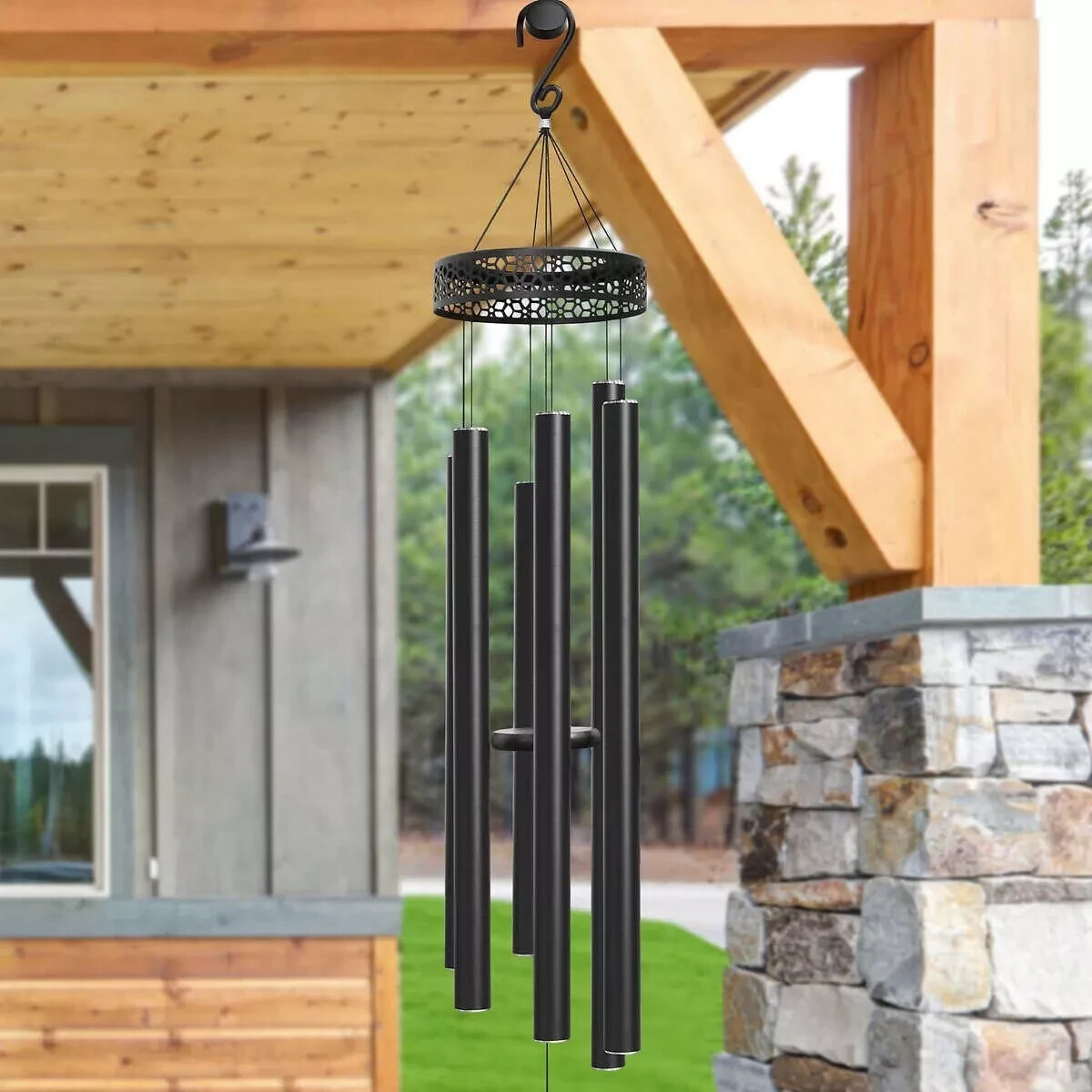 Stylecraft Harmonically Tuned Wind Chime - Black - 8.9"X61.4" - Free Shipping