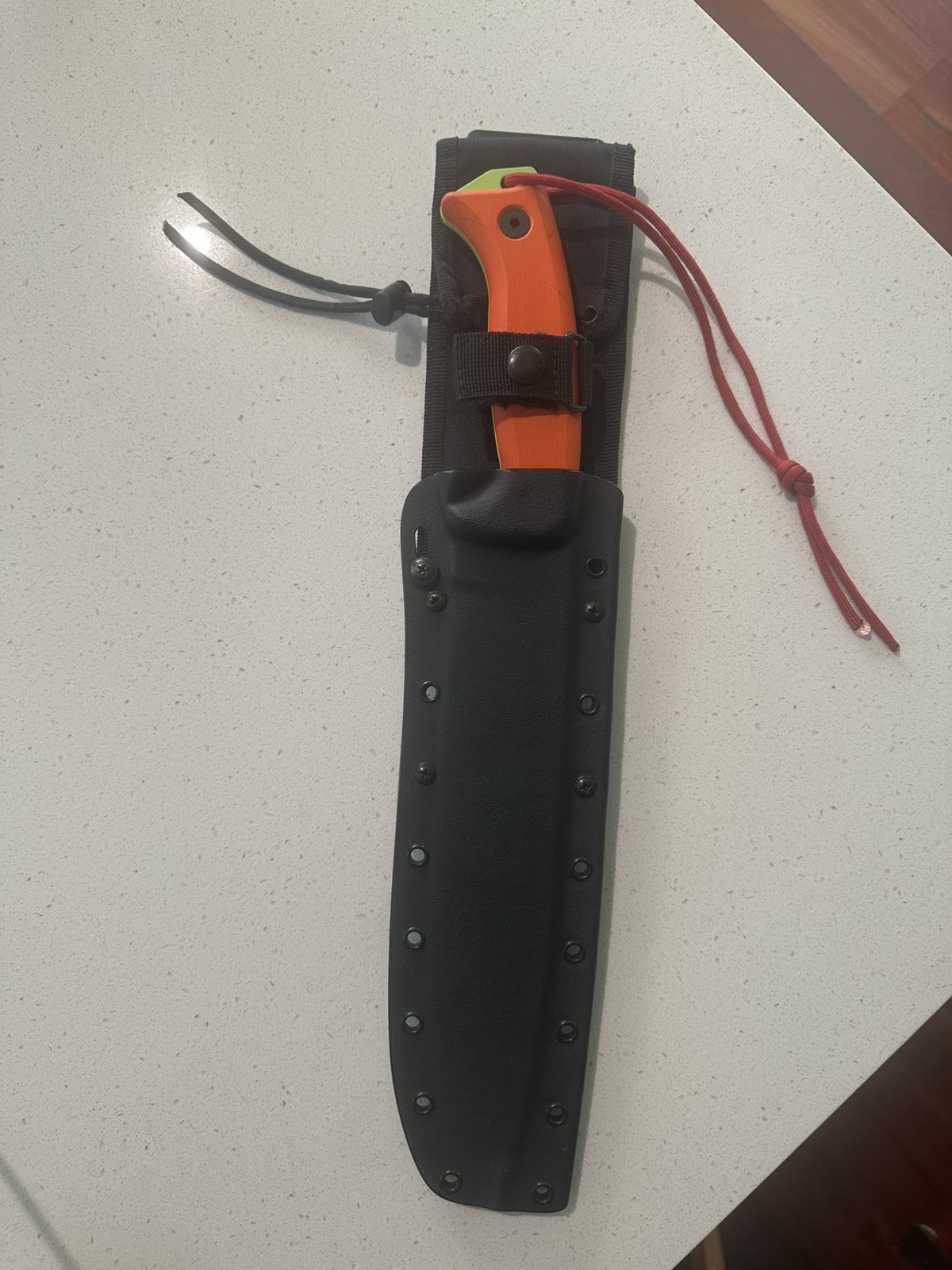 ESEE Junglas Survival Knife Bushcraft Machete Venom Green Blade Orange Handle