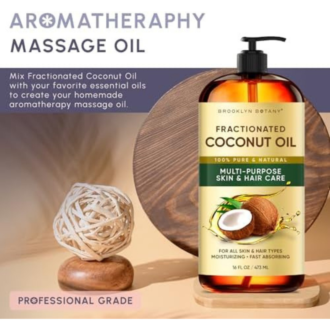 Fractionated Coconut Oil 16oz 100% Pure Carrier Oil for Skin & Hair.