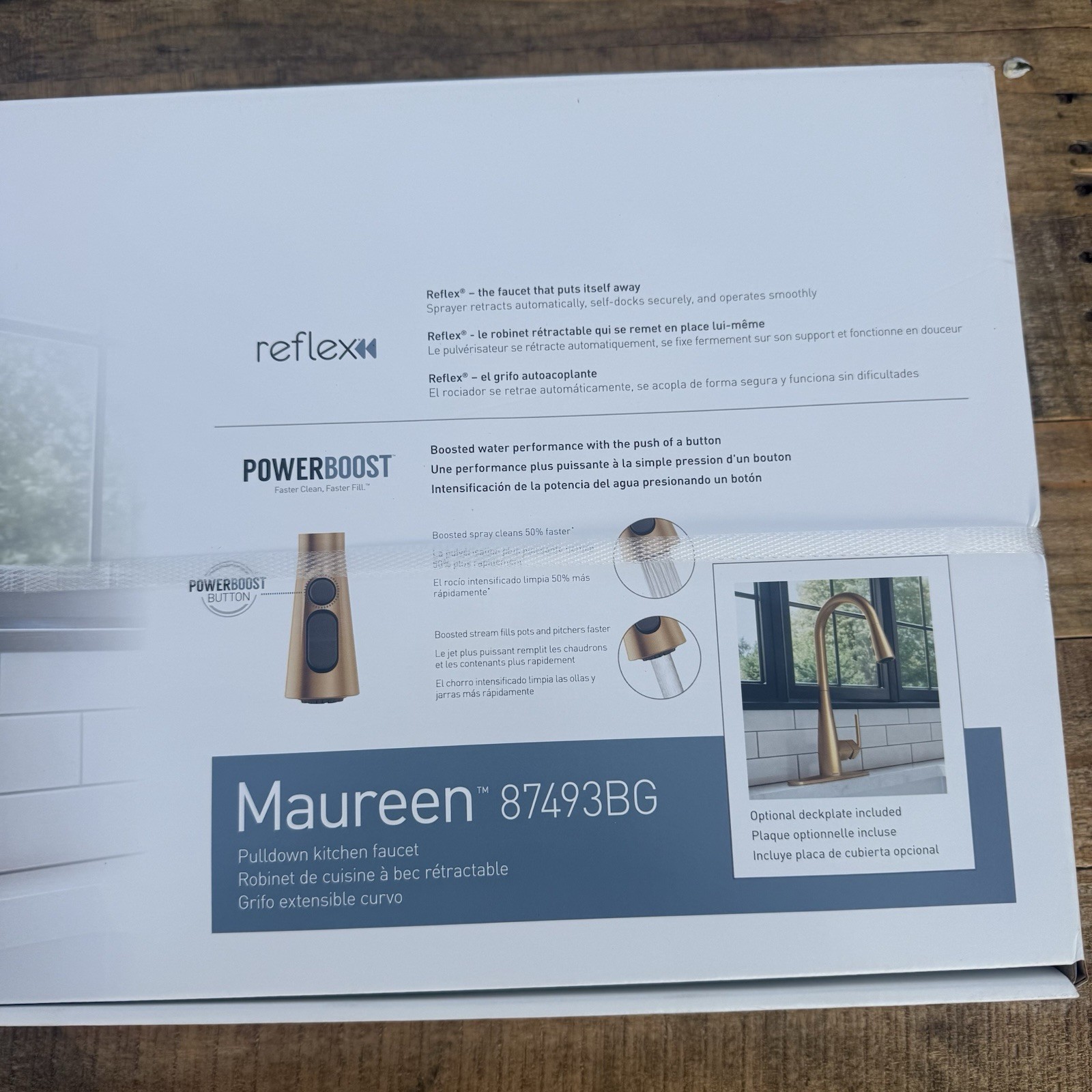 MOEN Maureen 87493BG Brushed Gold 1 Handle High Arc Pulldown Kitchen Faucet