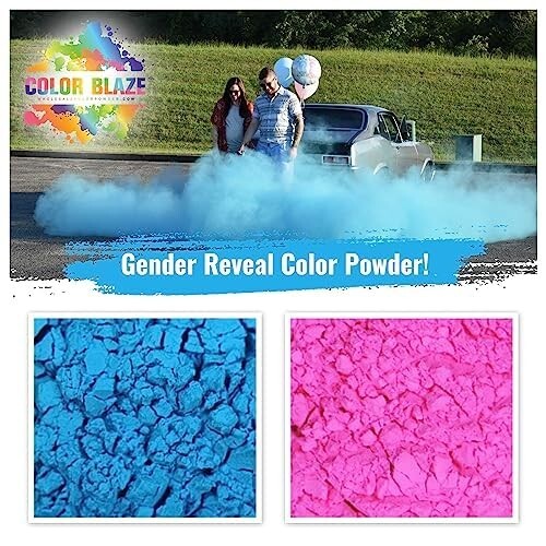 Color Blaze Gender Reveal Powder 75g Packets - Set of 10 (5 Pink / 5 Blue) Baby