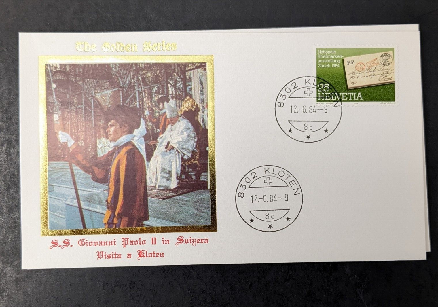 Pope John Paul II Golden Series Trip to Switzerland 10 Covers, Postcards Stamps
