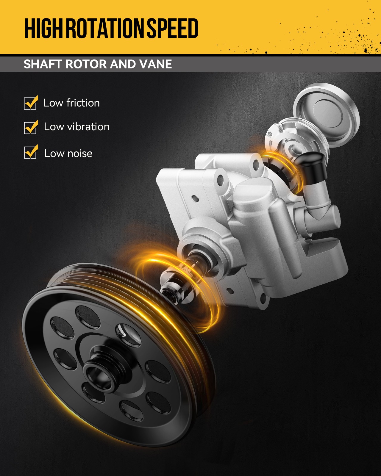 Power Steering Pump with Pulley for 2004-2006 Toyota Sienna Aluminum Iron 215362