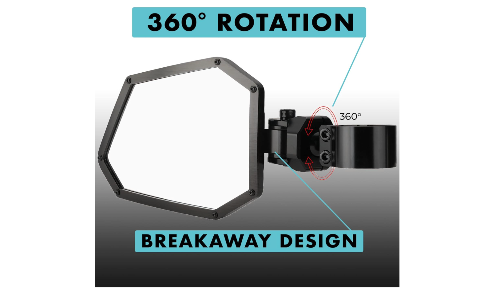 Chupacabra Offroad Cuero Pro UTV Mirrors (set of 2) for 1-3/4" OD Tube-Black