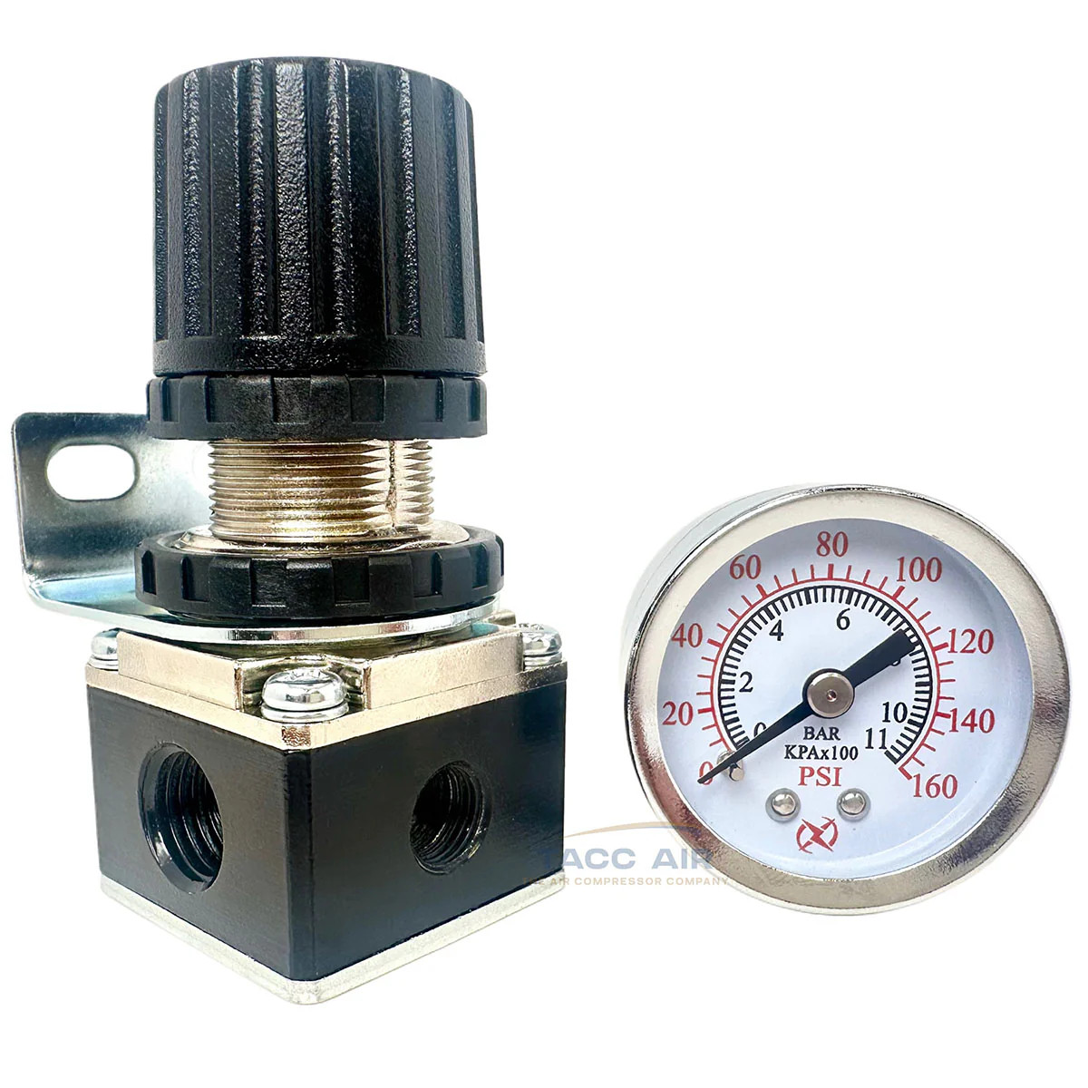 New 1/4" Mini Pressure Regulator W/ Gauge For Compressed Air compressor