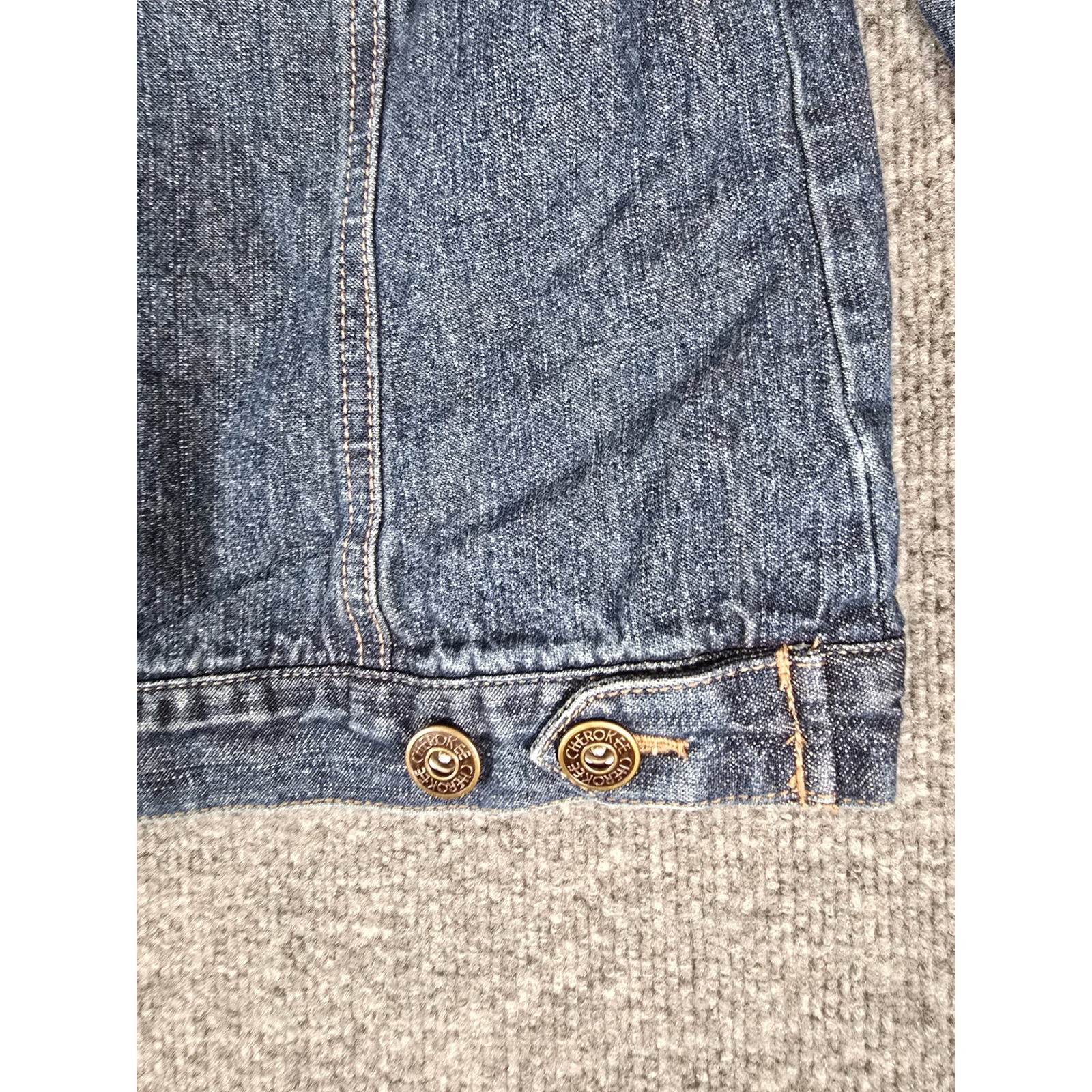 Cherokee Girls Denim Jacket Blue Button Front Trucker Style XL 14 16