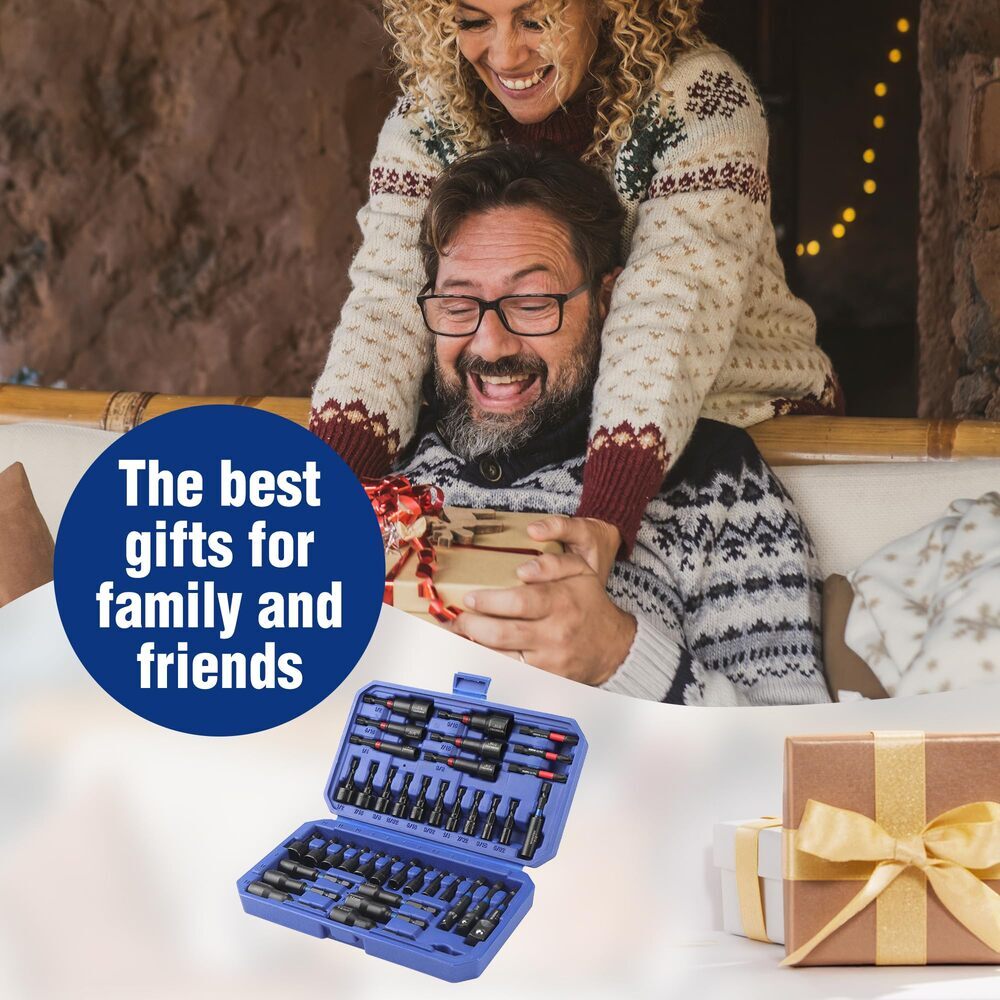 WORKPRO 39PC Magnetic Nut Driver Set Impact Drill Driver Bit 1/4" Hex SAE&Metric