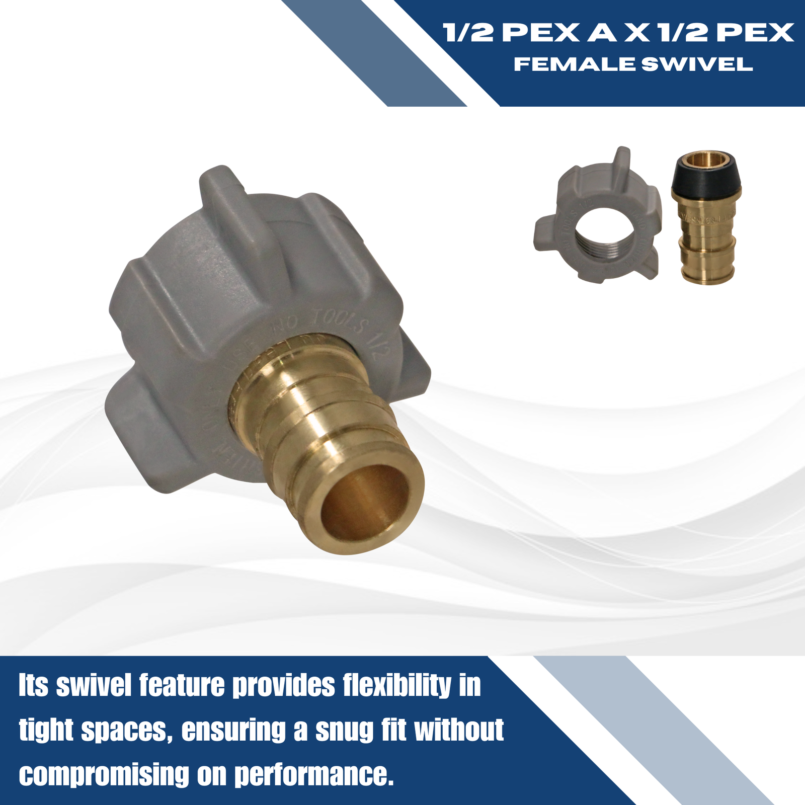 25 Pcs XFITTING 1/2 Inch Pex A x 1/2 Inch Female Swivel Adapter, 31-5-3=25X