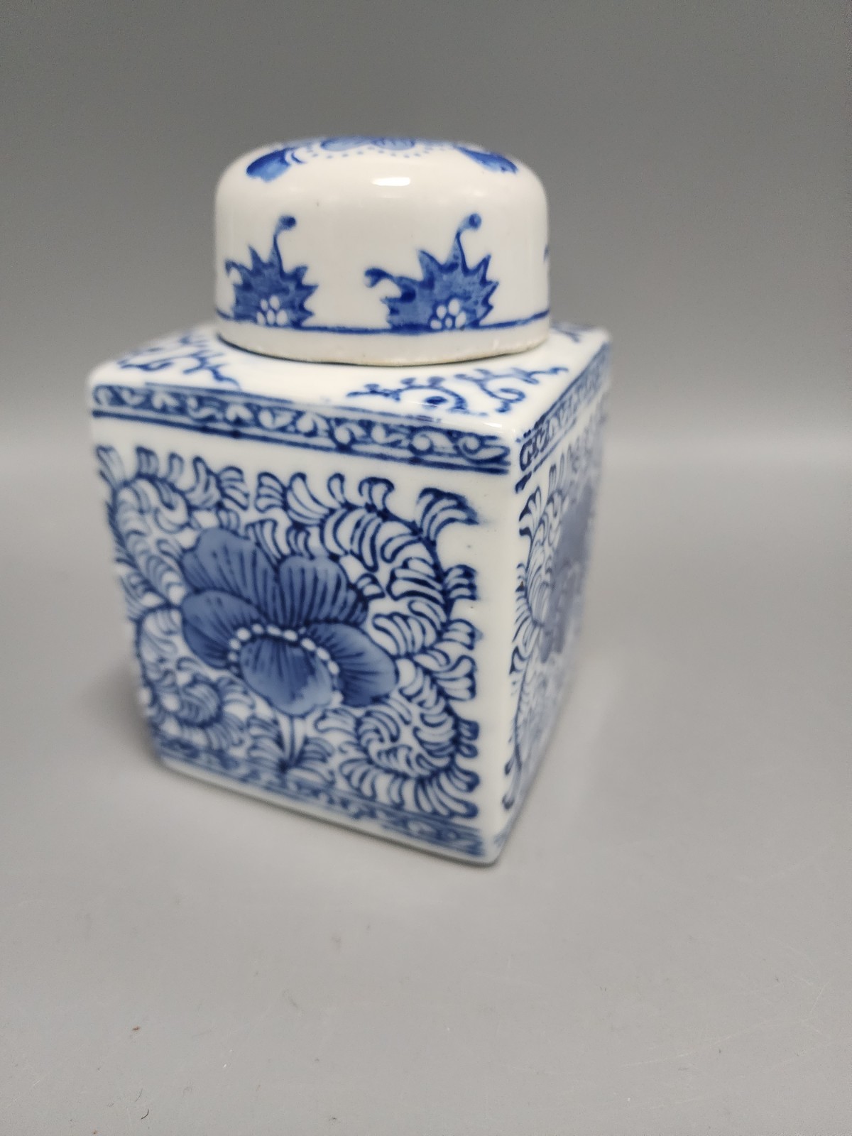 Small Square Blue & White Ginger Jar Canton Collection by Two's Company