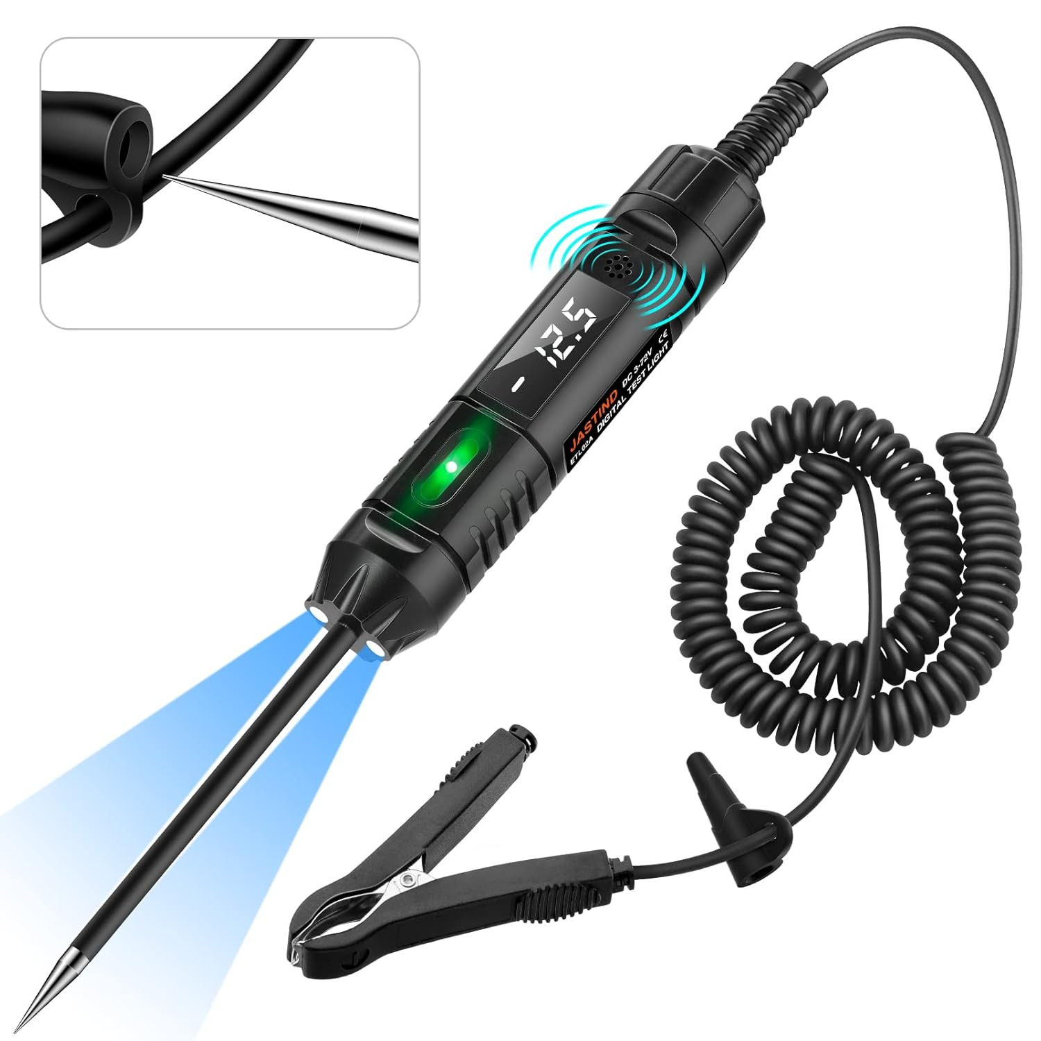 Heavy Duty 3-72V Digital LED Automotive Test Light, Circuit Tester with Polarity