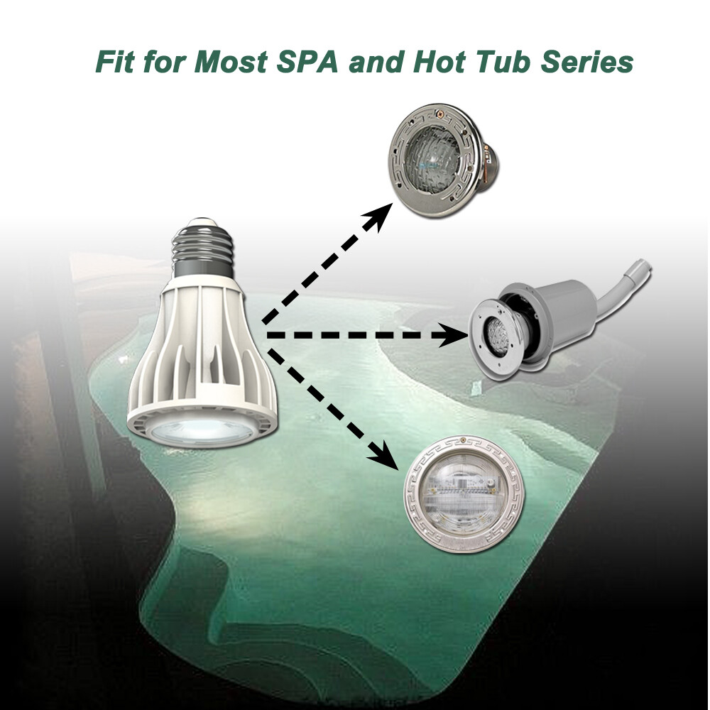 LED Spa Light Pool Bulb Hot Tub Light 15W COB 120V Fit Most Spa Light Fixture