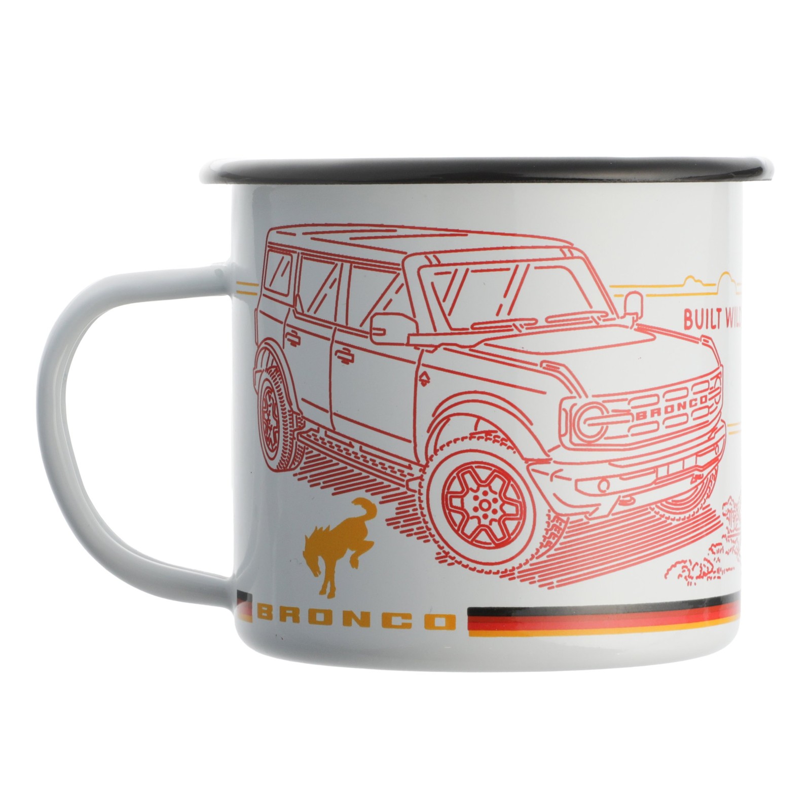 Ford Bronco Built Wild Mountain View Enamel Mug