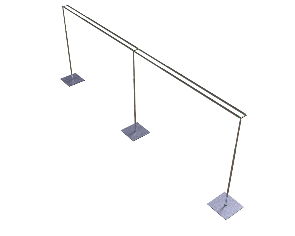 DOUBLE CROSS BAR ADJUSTABLE QUICK BACKDROP KIT 10FT x 20FT PIPE WITHOUT DRAPE