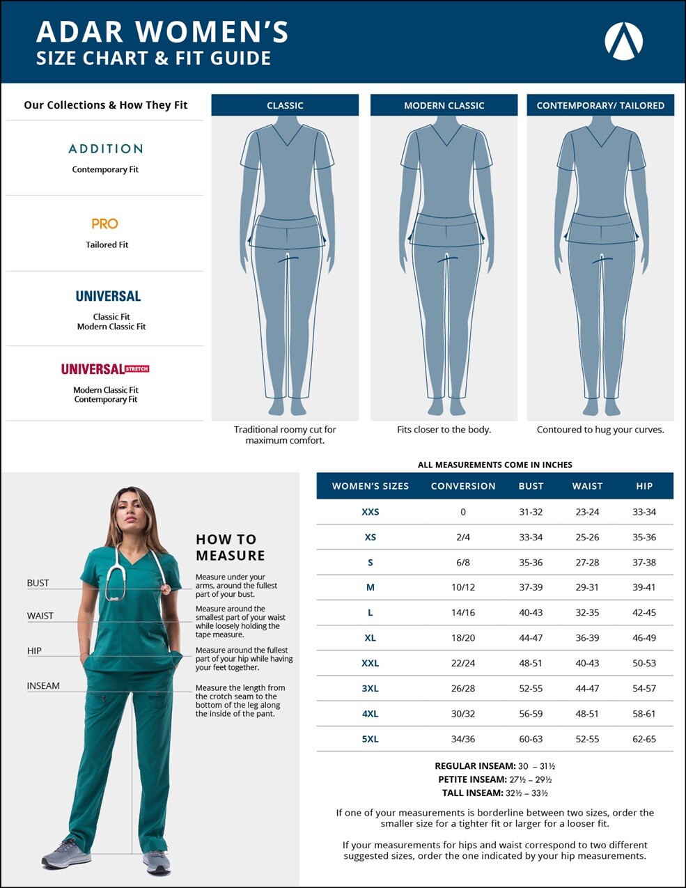 Adar Womens Comfort Long Sleeve T-Shirt Underscrub Tee