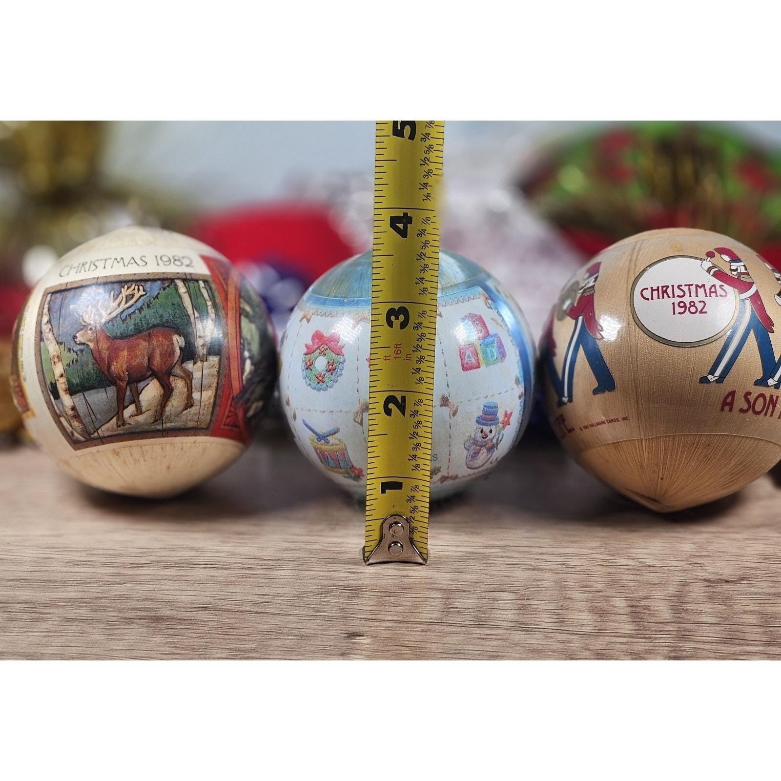 Hallmark 1982 Satin Christmas Ornaments Set of 3 Vintage