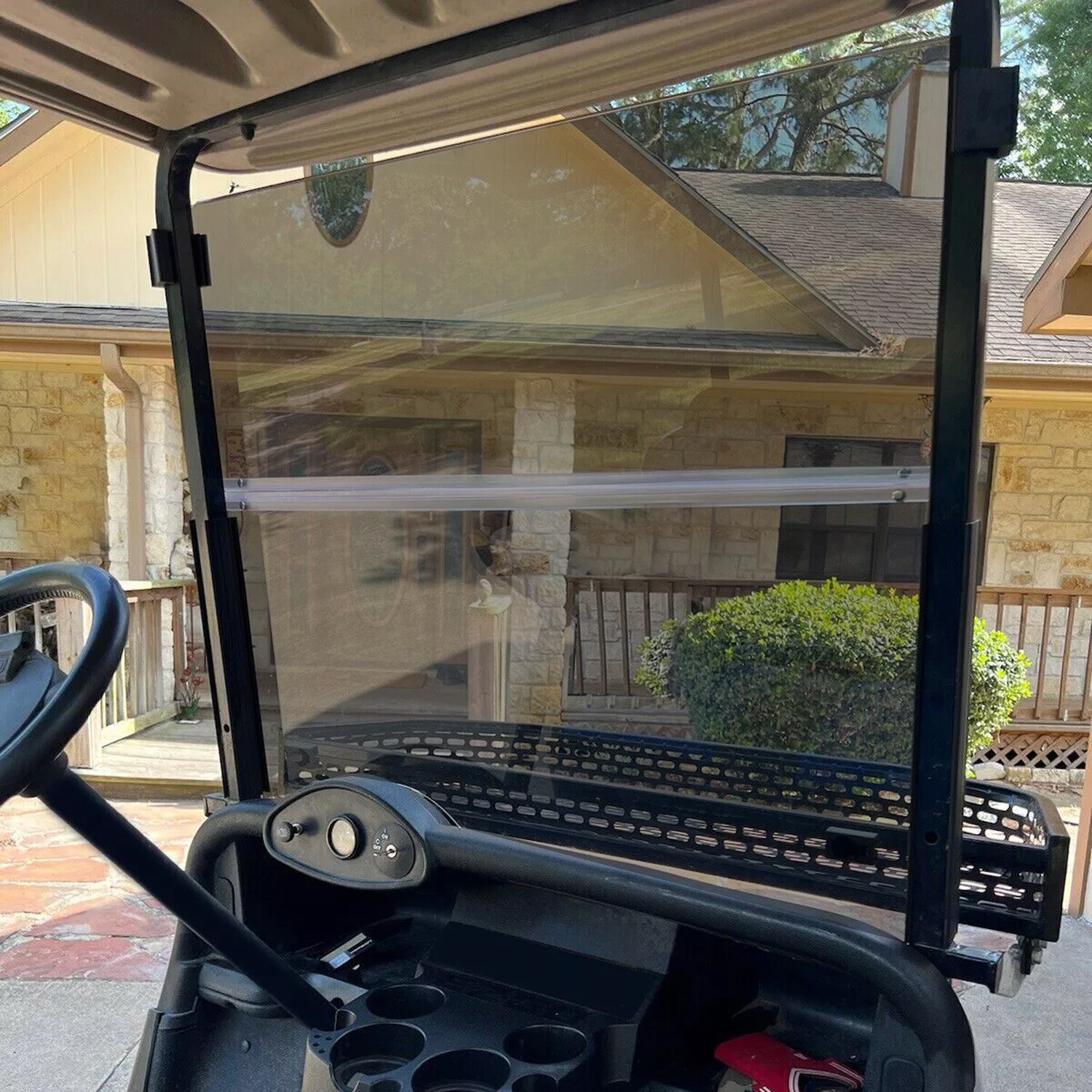 For EZGO RXV Golf Cart Windshield Folding Tinted Windscreen Impact Resistant