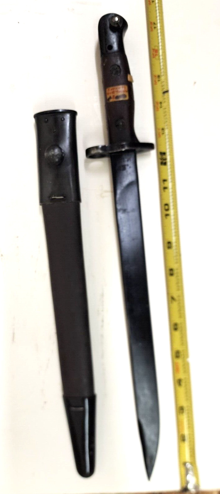 Vintage Original ENFIELD SMLE MKIII SWORD 12" Blade BAYONET with Scabbard