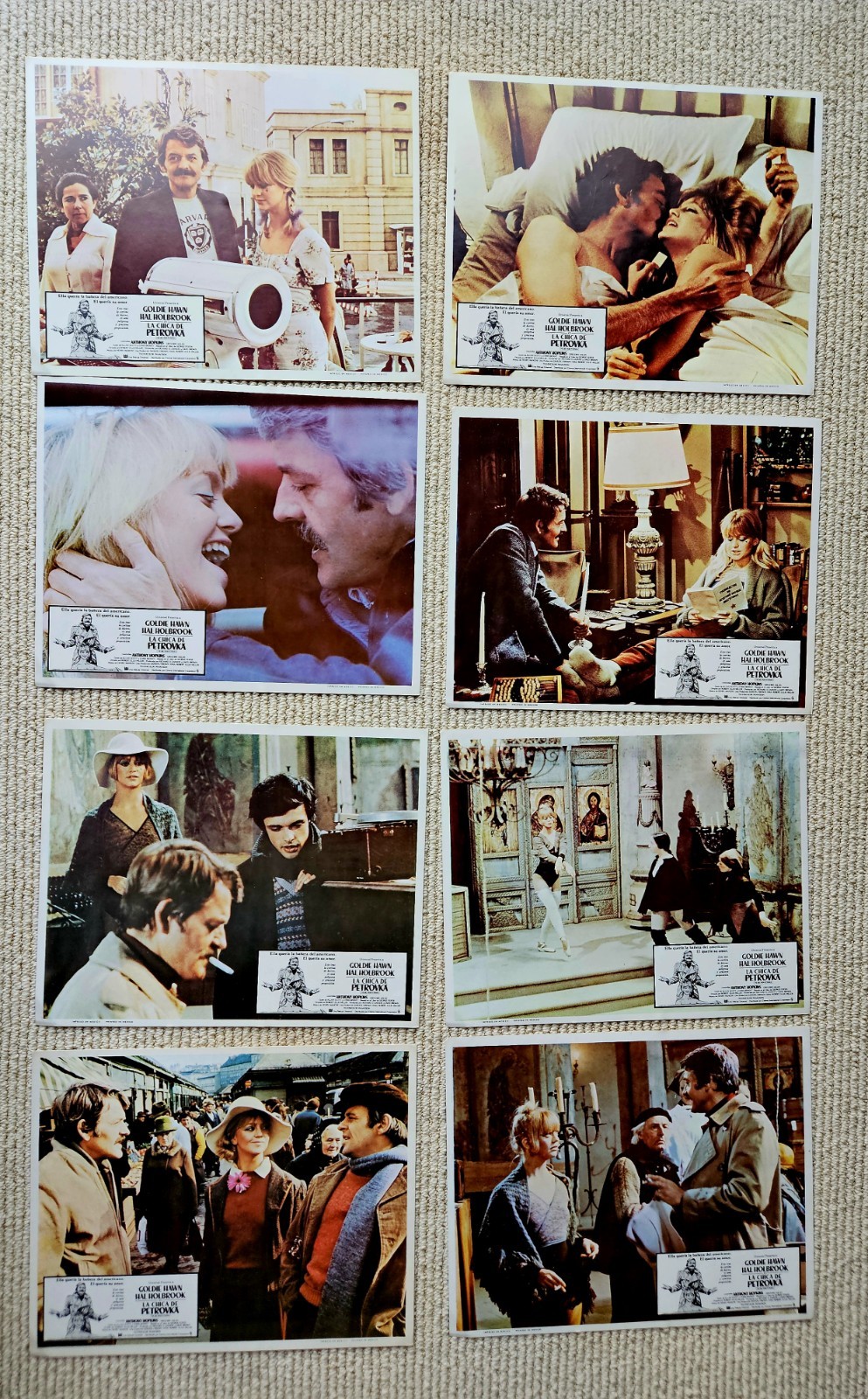 Girl From Petrovka + Midnight Man, 2X original 11x14 lobby sets SPANISH