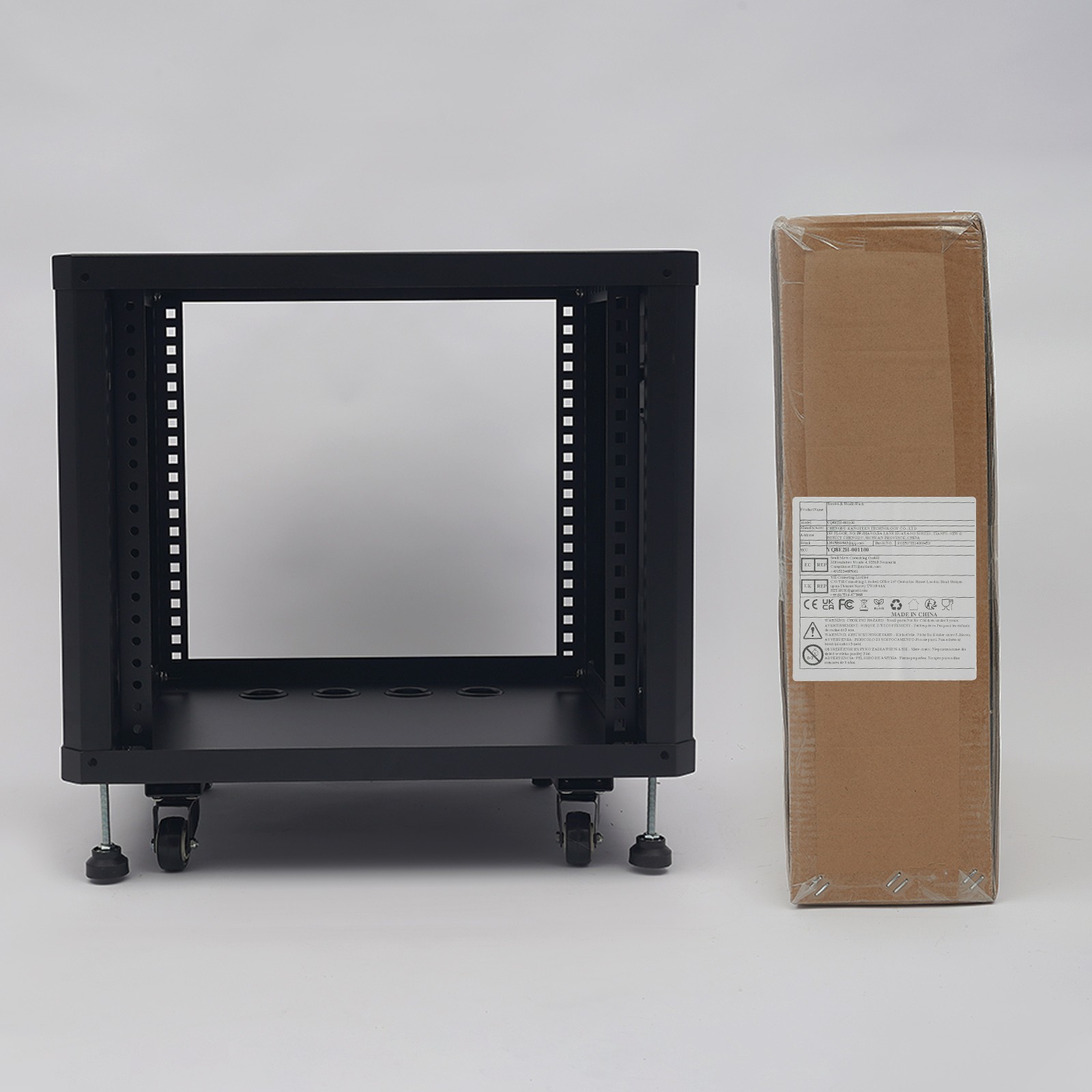 9U Rolling Server Rack Locking Network Cabinet Box Data Enclosure