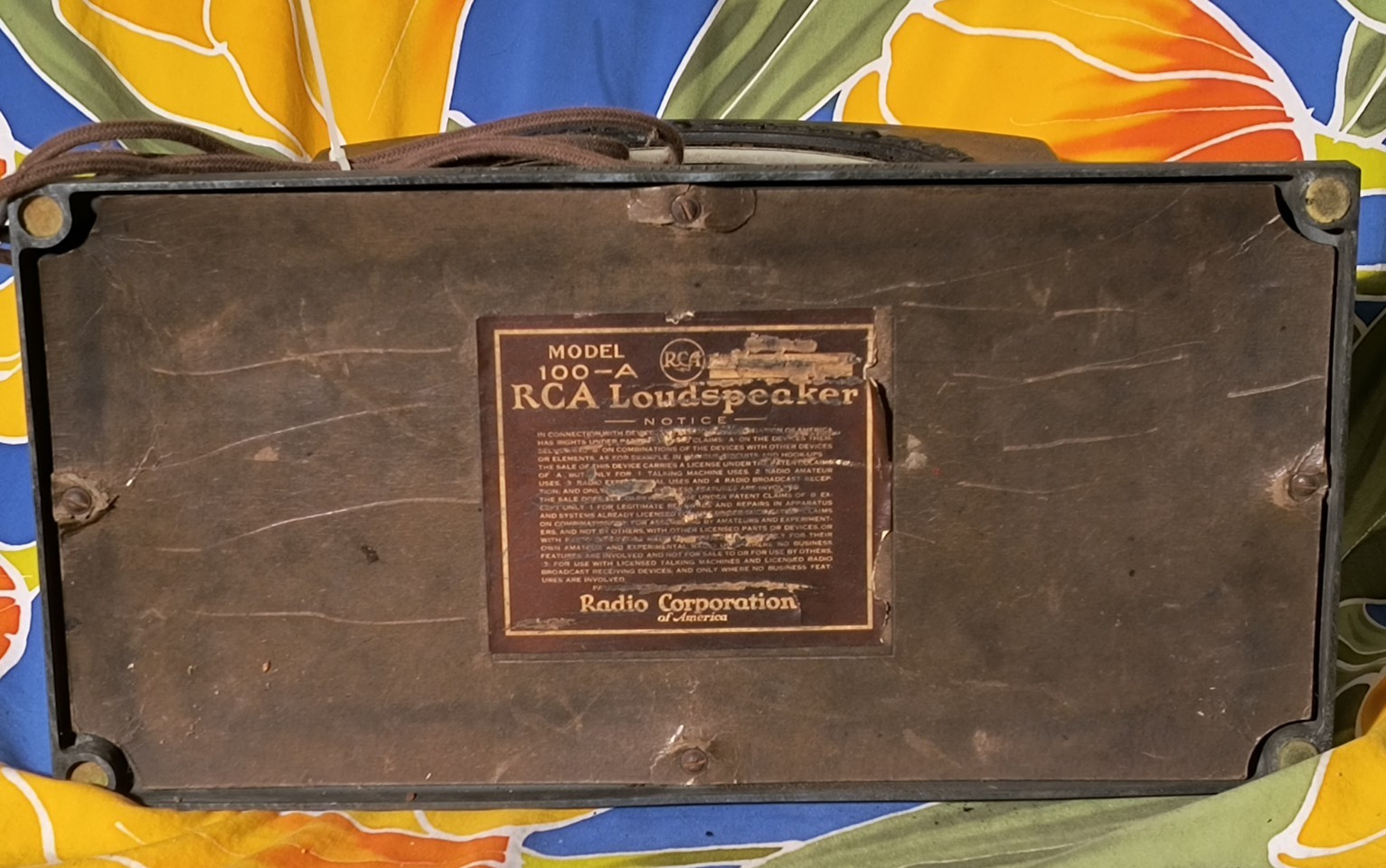 Antique 1927 RCA Radiola Loudspeaker Model 100-A Radio Speaker - To Restore