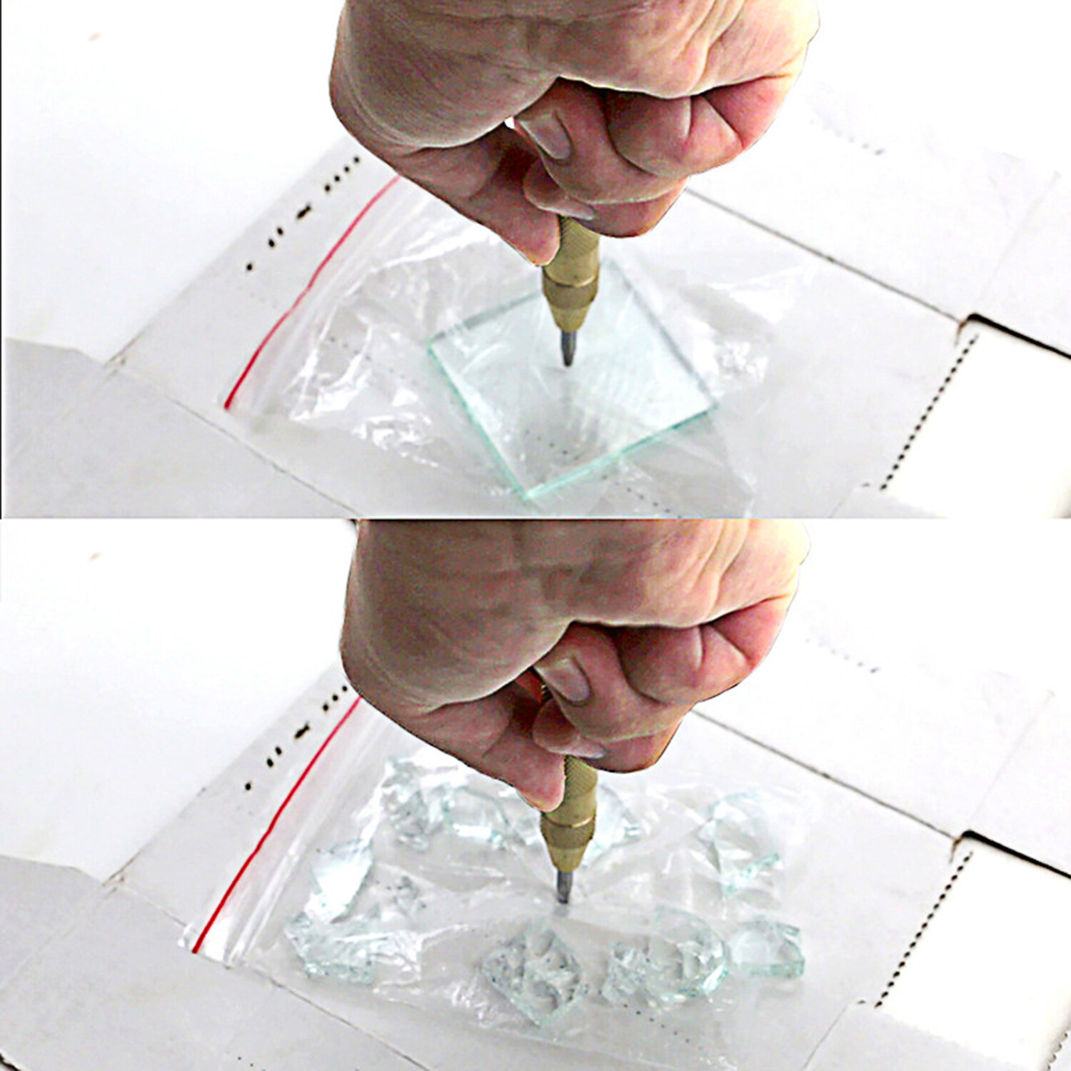 2PC Automatic Center Punch Strikes Surface Hammer Spring Loaded Window Breaker