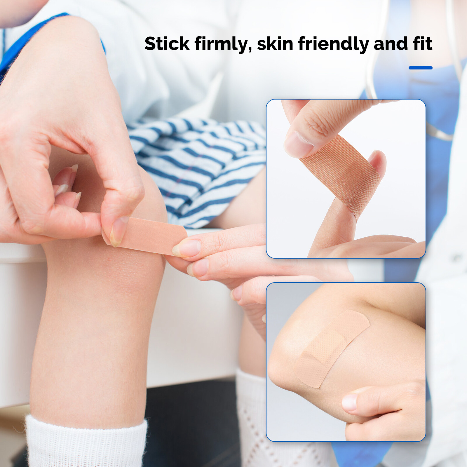 JMU Flexible Fabric Adhesive Bandages 1"x 3" Sterile Fabric Strip 100pcs/box