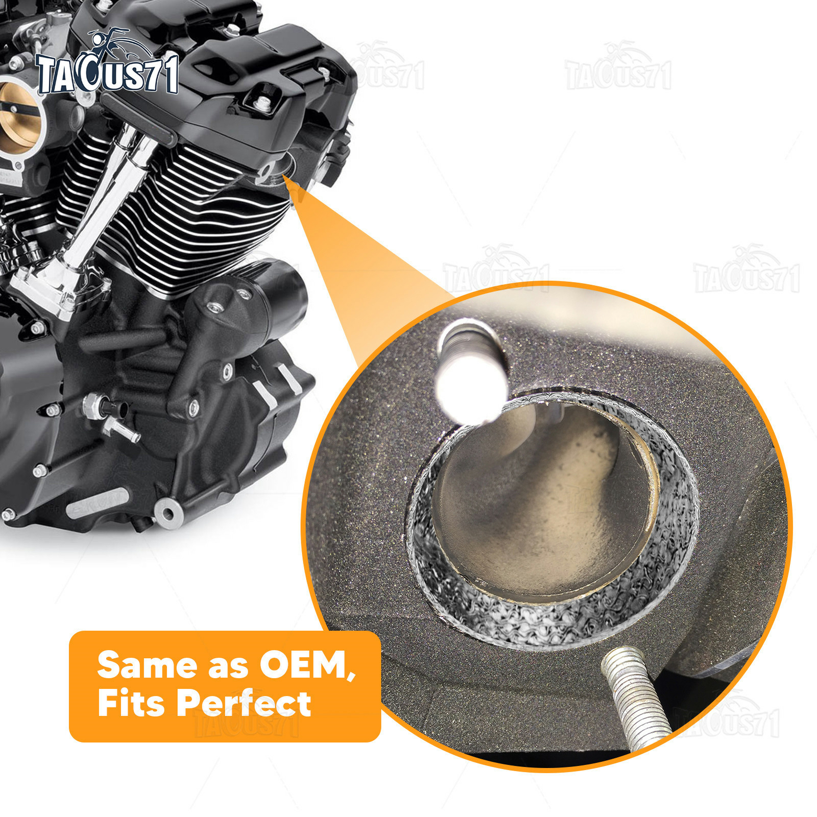 Pair Graphite Exhaust Gasket for Harley Big Twin and Sportster 84-UP