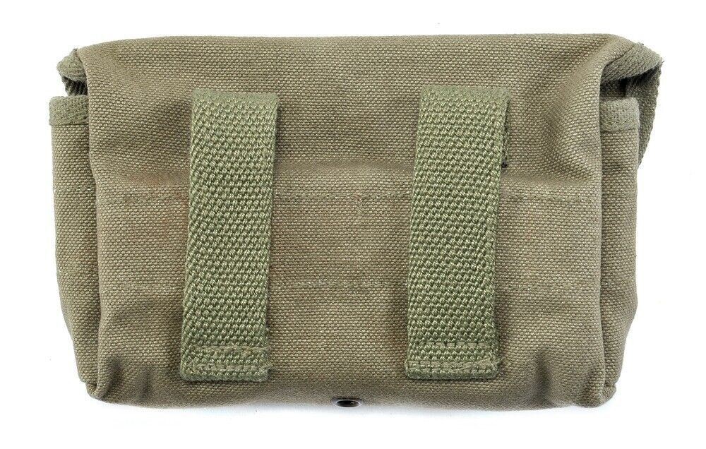 US WW2 Canvas Shotgun Shell Ammunition Pouch Marked JT&L 1944 Dark OD