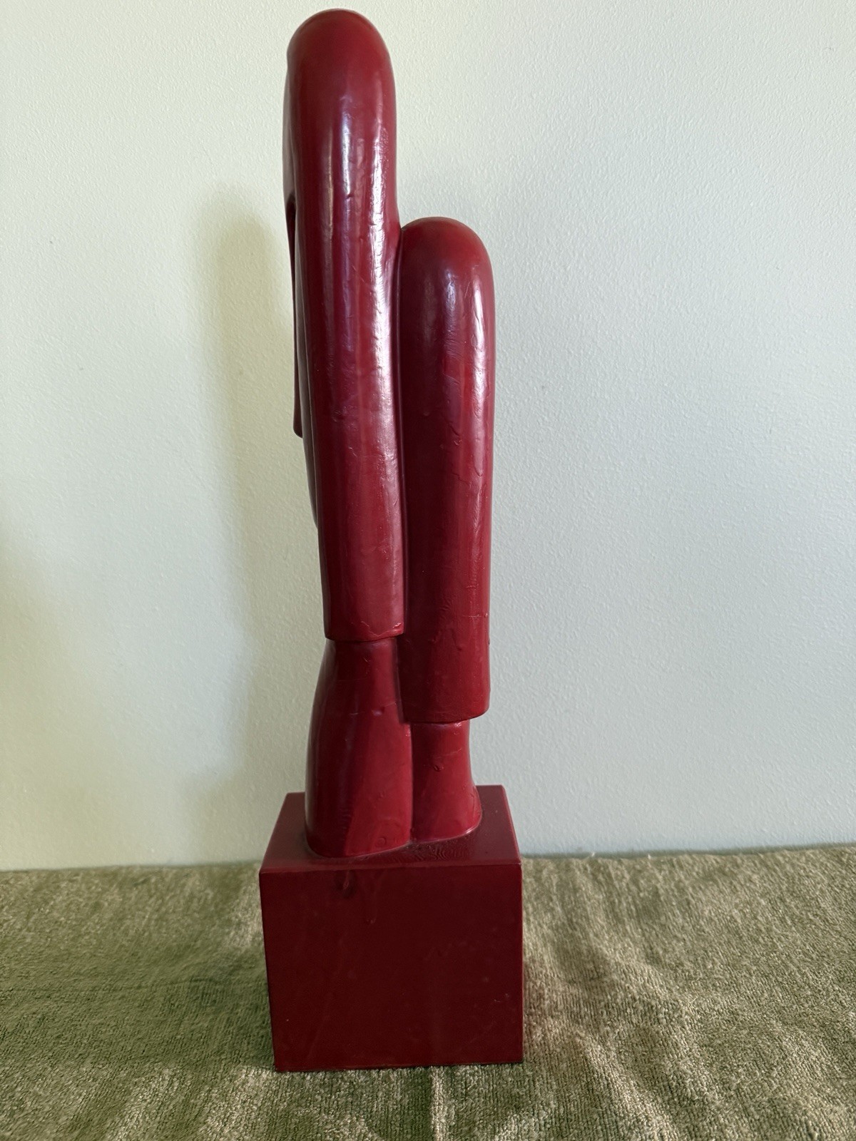 Rare Nikita Karpenko Museum Pieces Inc Abstract Red MCM Double Headed Sculpture