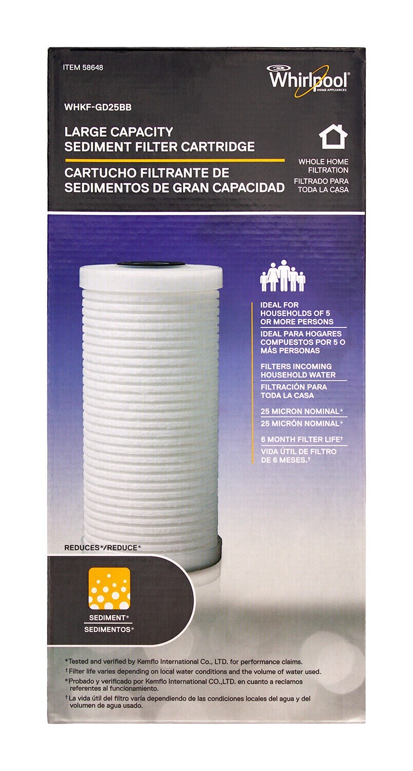 6 Pack Whirlpool WHKF-GD25BB Large Capacity Whole House Replacement Filter