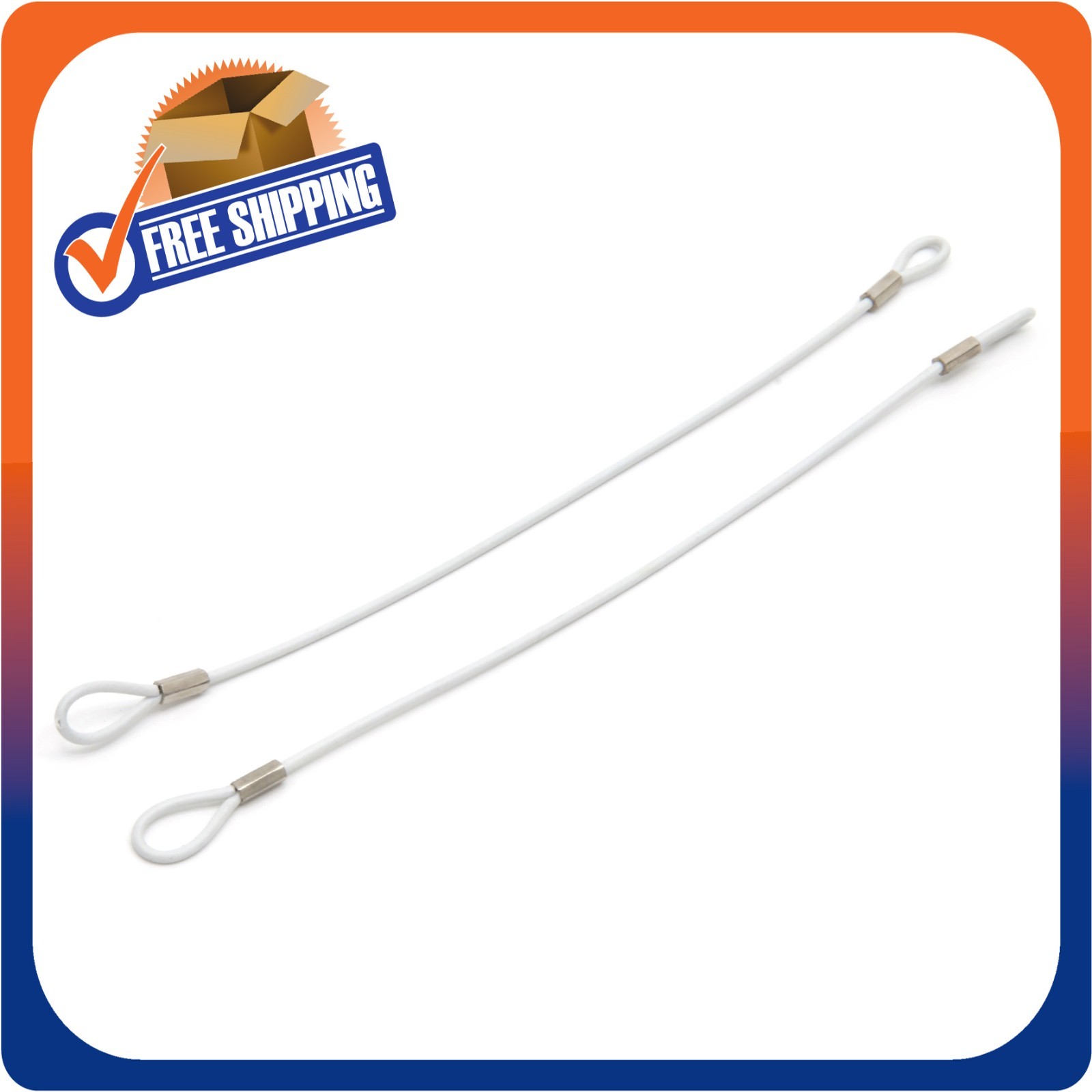 1000 SECURITY LANYARD 2 LOOP WHITE 8 INCH LOSS PREVENTION CHECKPOINT COMPATIBLE