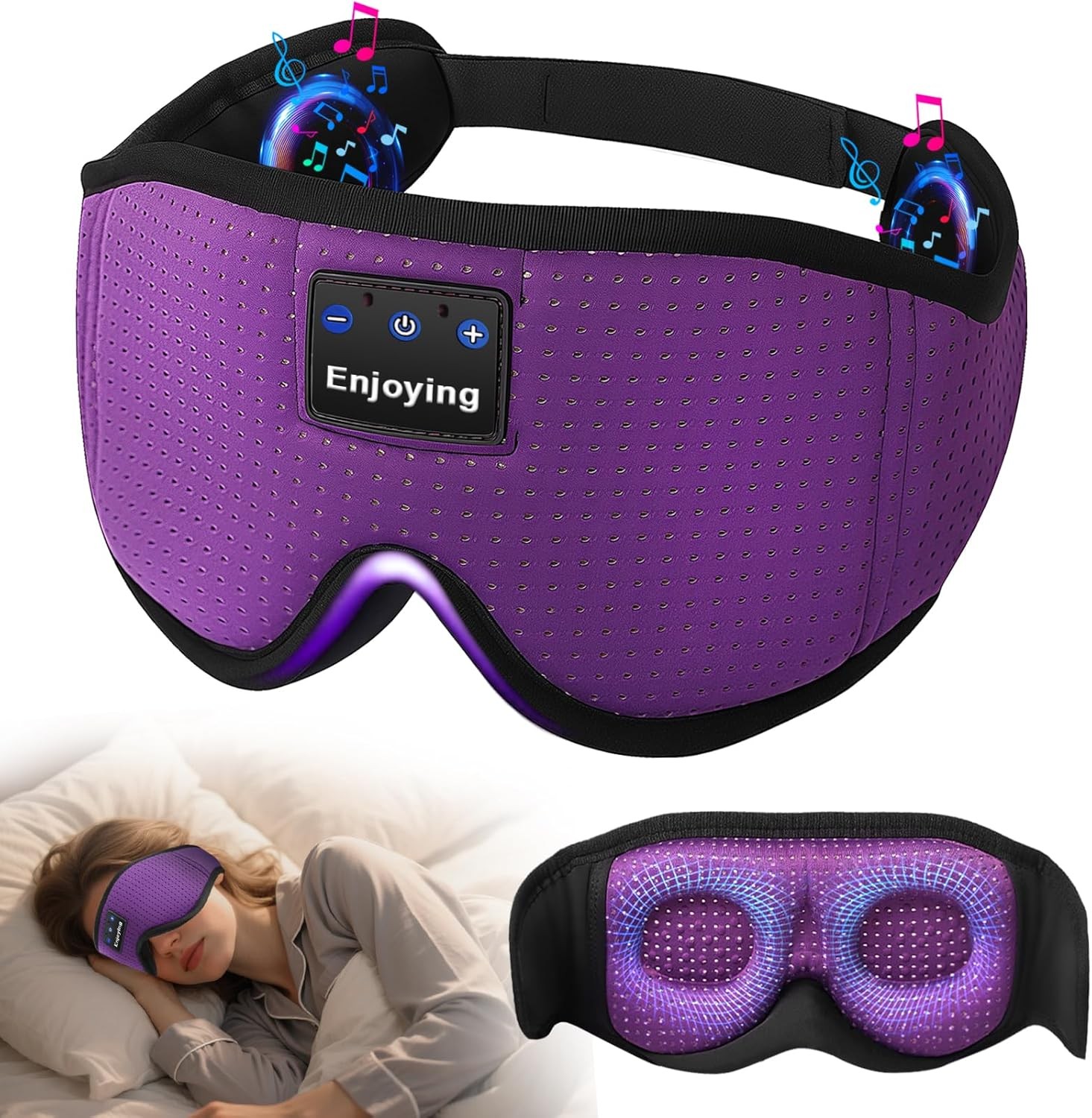 Sleep Headphones, Sleep Mask Bluetooth Wireless Music Eye Mask, Sleeping Mask