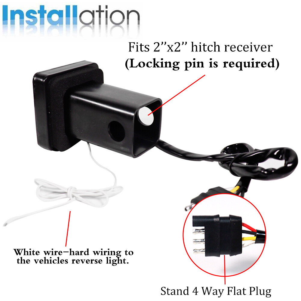 LED RUNNING/BRAKE/REVERSE TOW HITCH COVER LIGHT FOR TRUCK TRAILER 2" RECEIVER