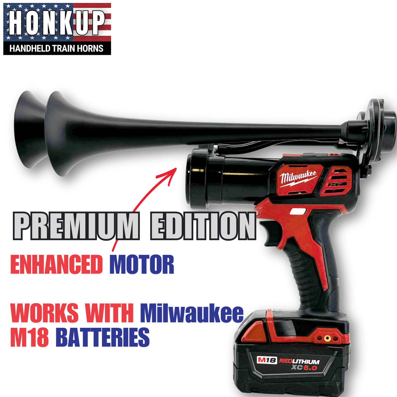 Premium Milwaukee Impact Handheld Train Horn | Full Kit + Two Remote Controls