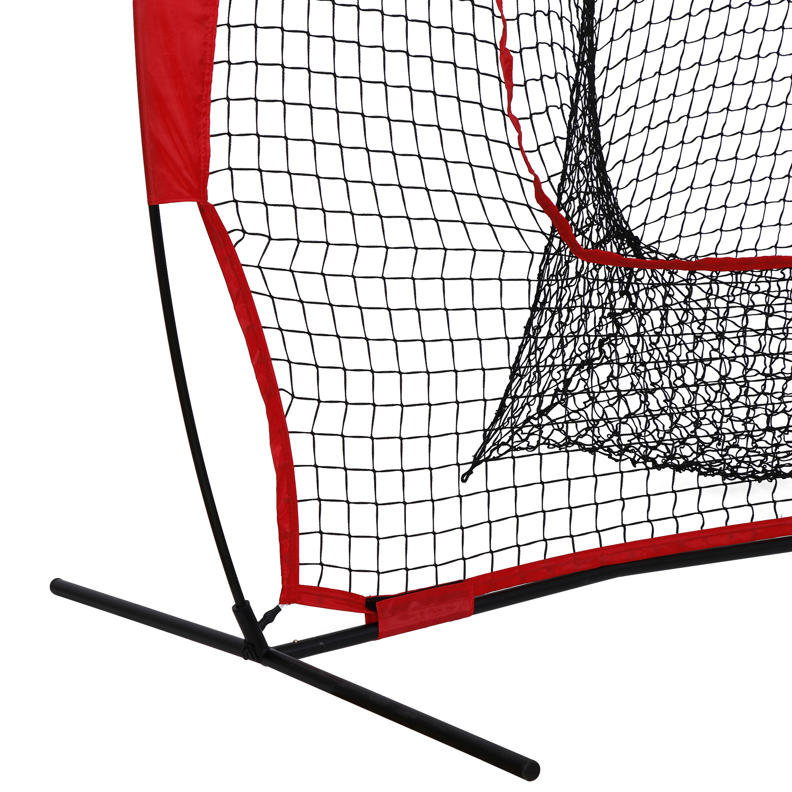7'×7' Softball Baseball Practice Net Hitting Batting Net Bow Frame with Bag