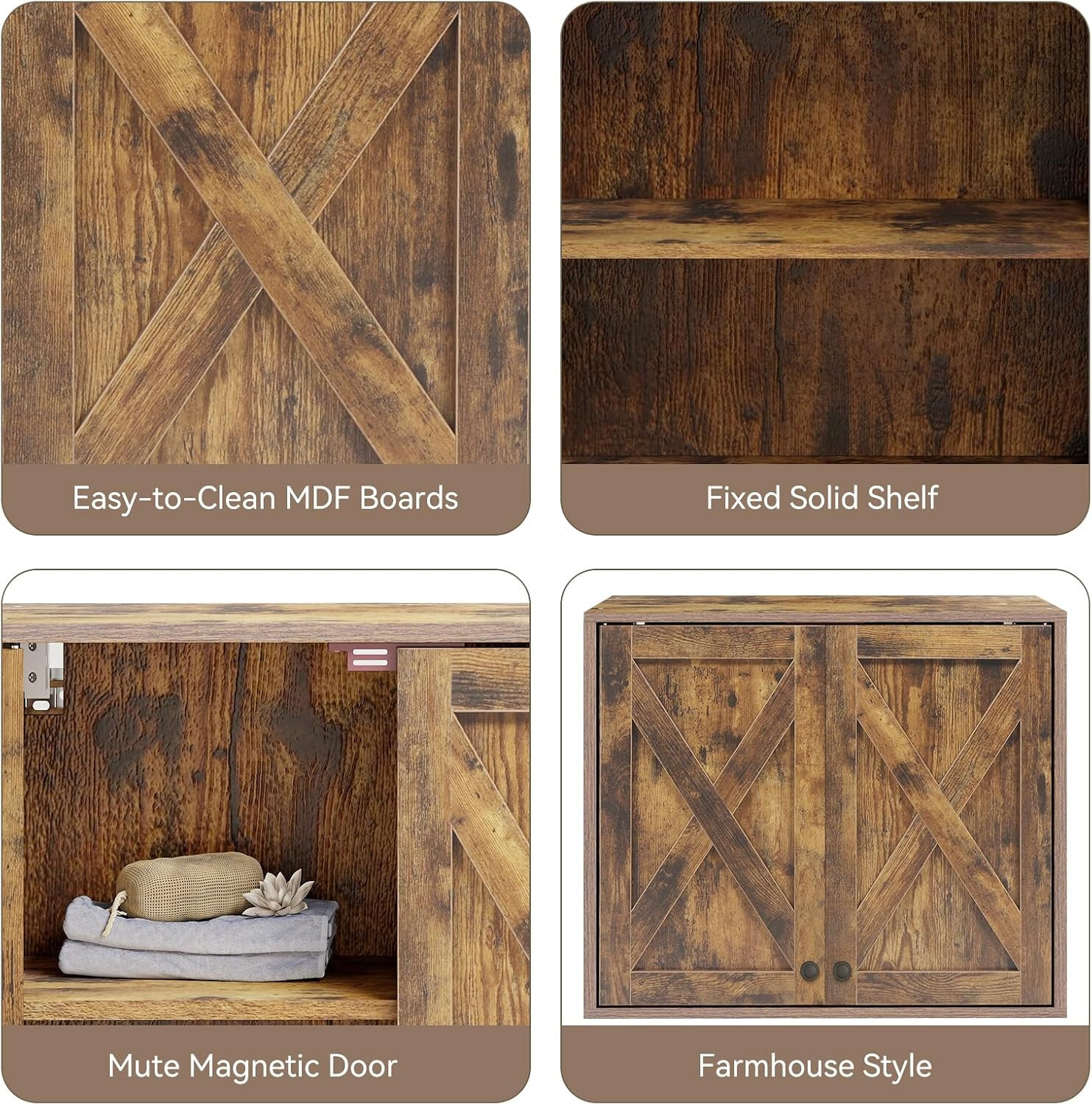 Wall Mounted Cabinet Set of 2 with Shelves | Kitchen & Laundry Storage Solution