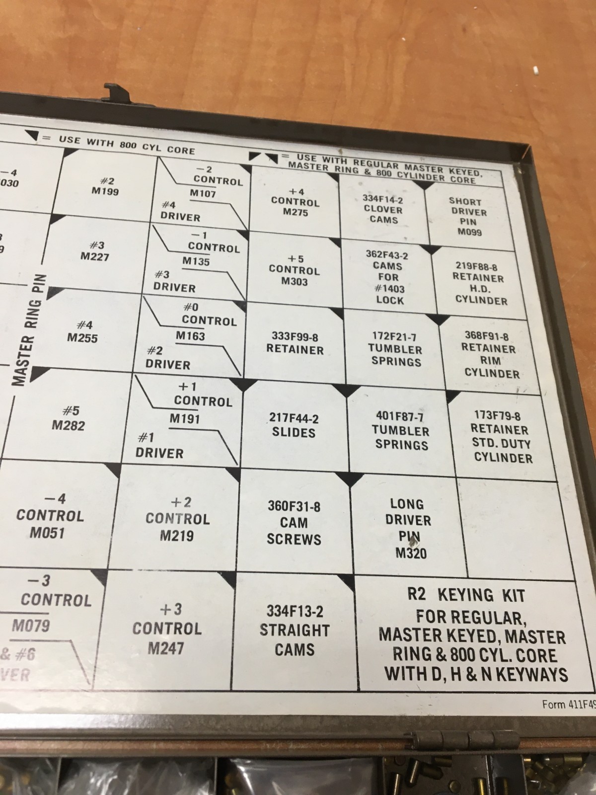 Russwin Keying Kit R-2 System 70 for 800 Cylinder Core Pt. 411f38