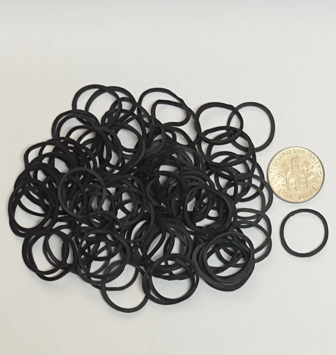 50 PCS SMALL BLACK RUBBER BANDS