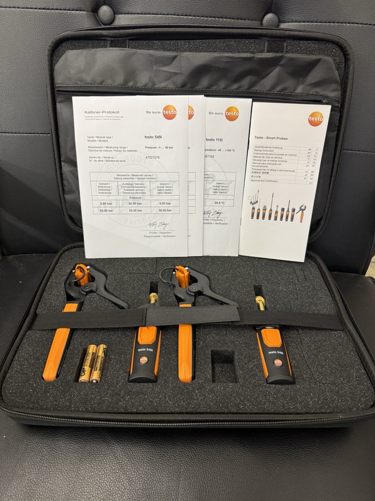 TESTO SMART PROBE KIT WIRELESS BLUETOOTH HVAC TEST KIT 549i AND 115i SET W/ CASE