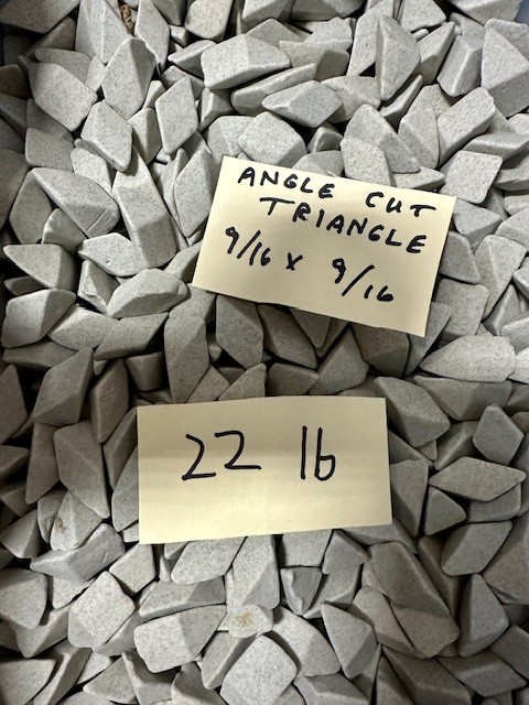 Ceramic Angle Cut Triangle Tumbling Media 9/16 x 9/16" 22LB Lot ~ Metal & Rock