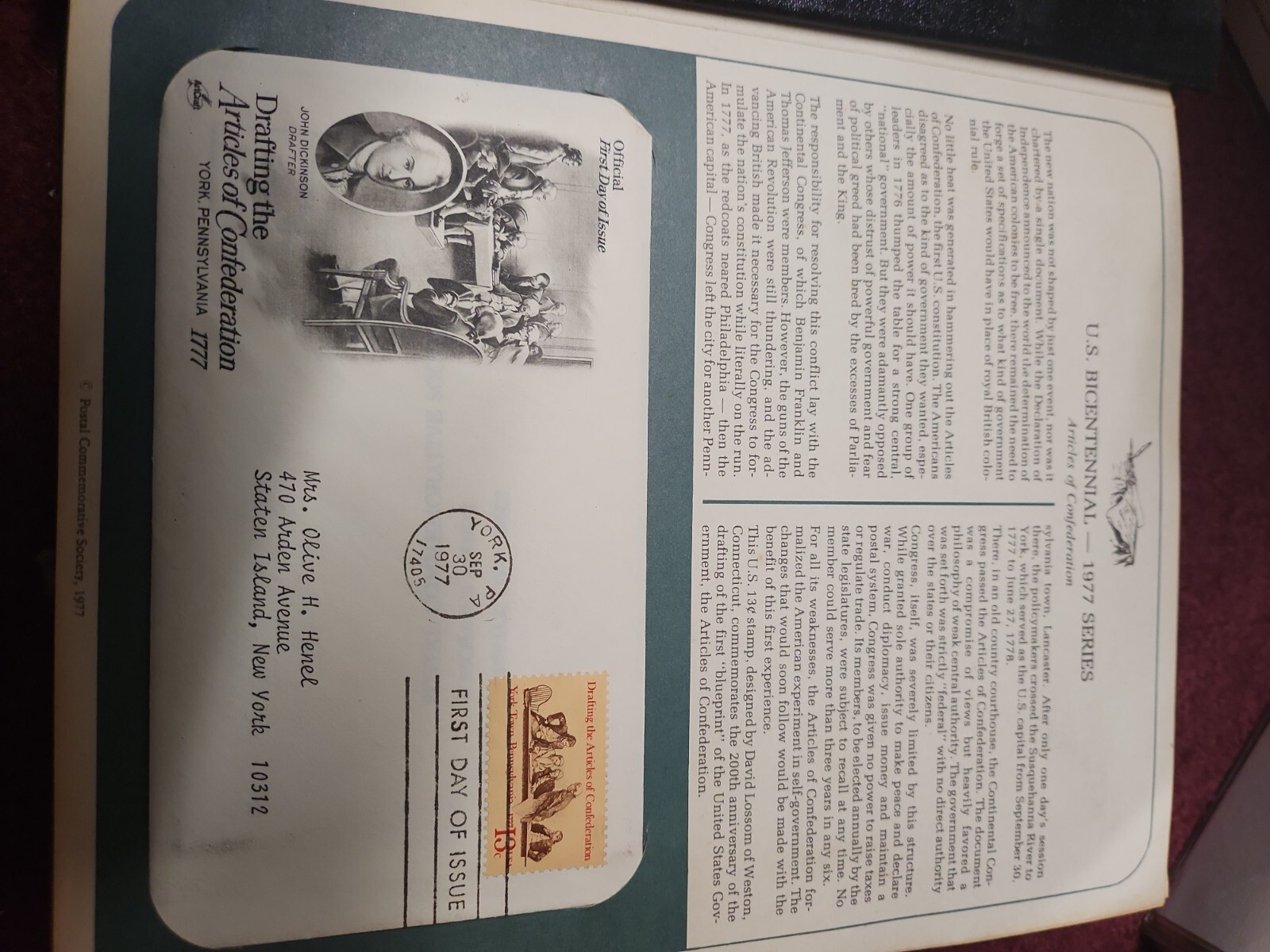 First DAY Postal Commemorative Society Stamp Book Covers Stamps 1975-77