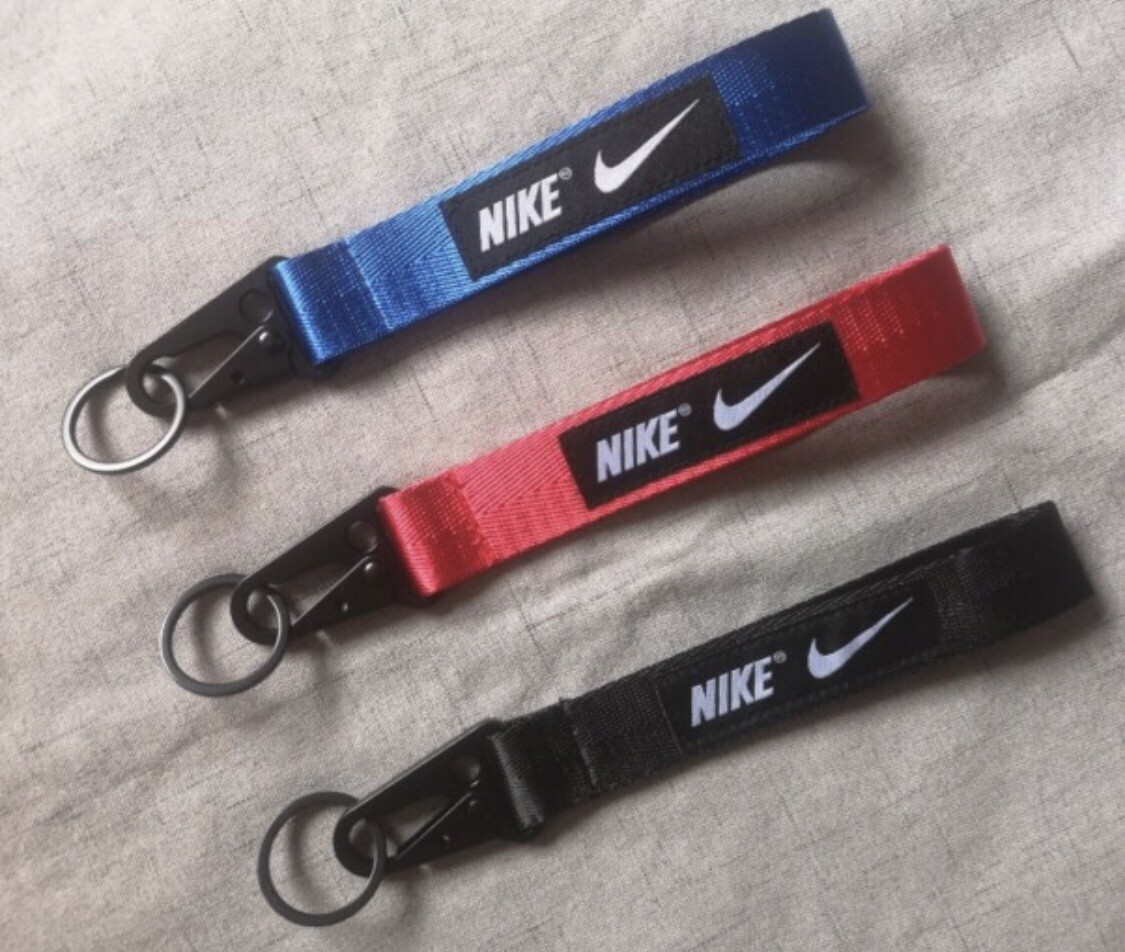 Black Red or Blue Nike Wrist Lanyard Keychain Free Shipping