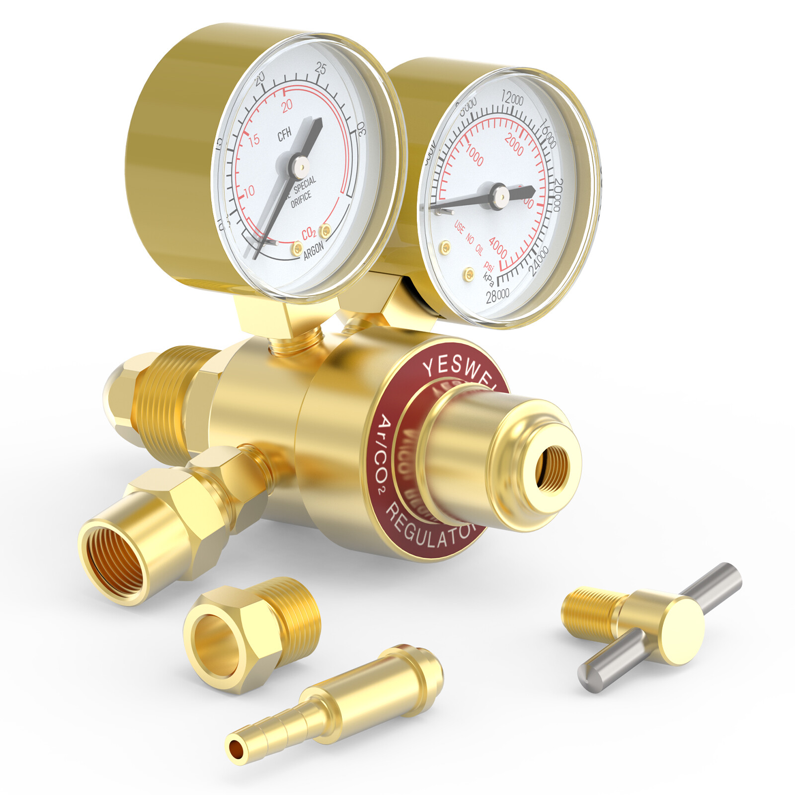 Argon CO2 Regulators with Hose Gauges Gas Welding Regulator for MIG and TIG