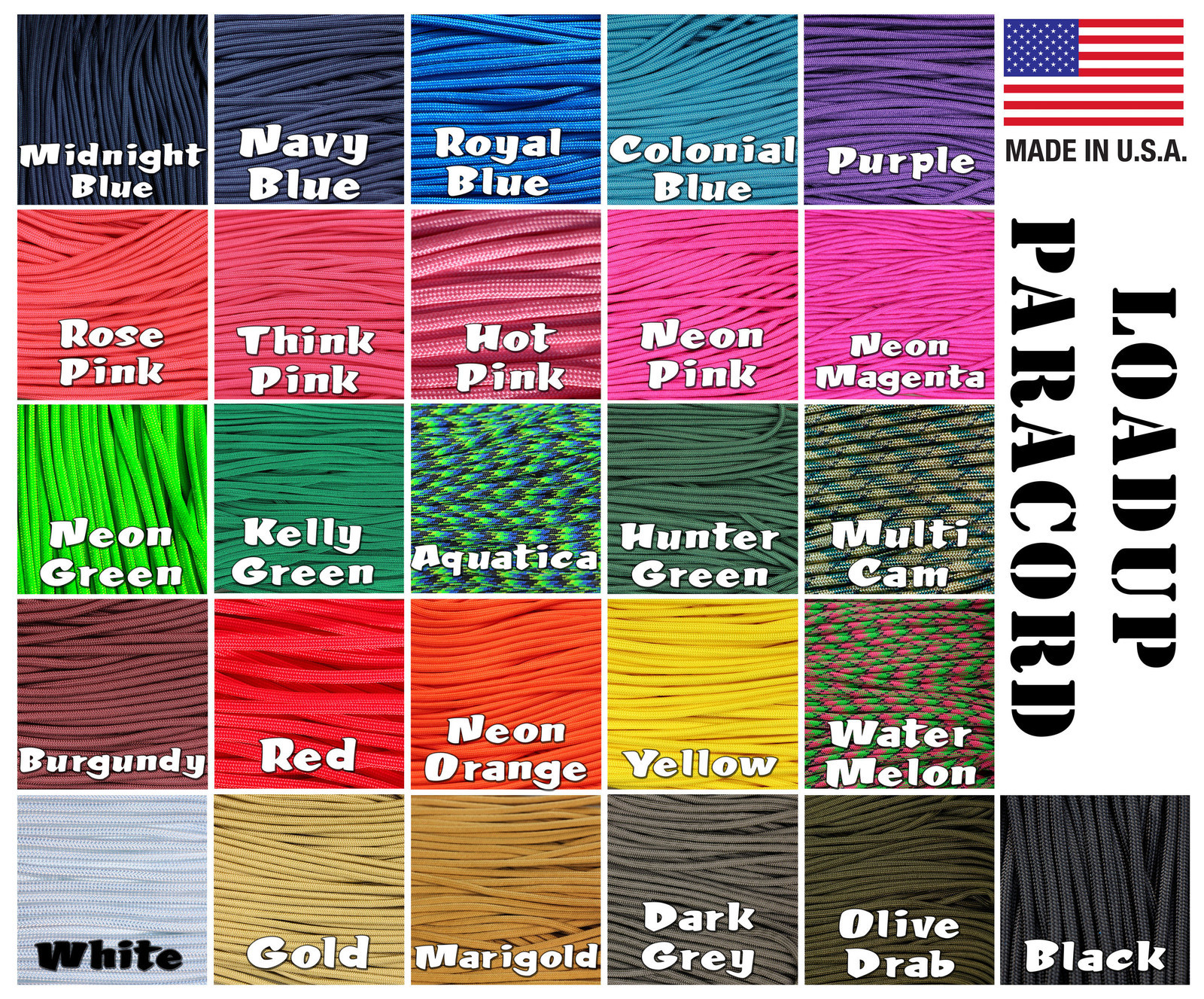 550 PARACORD 7 Strand 550 Type III Parachute Cord USA