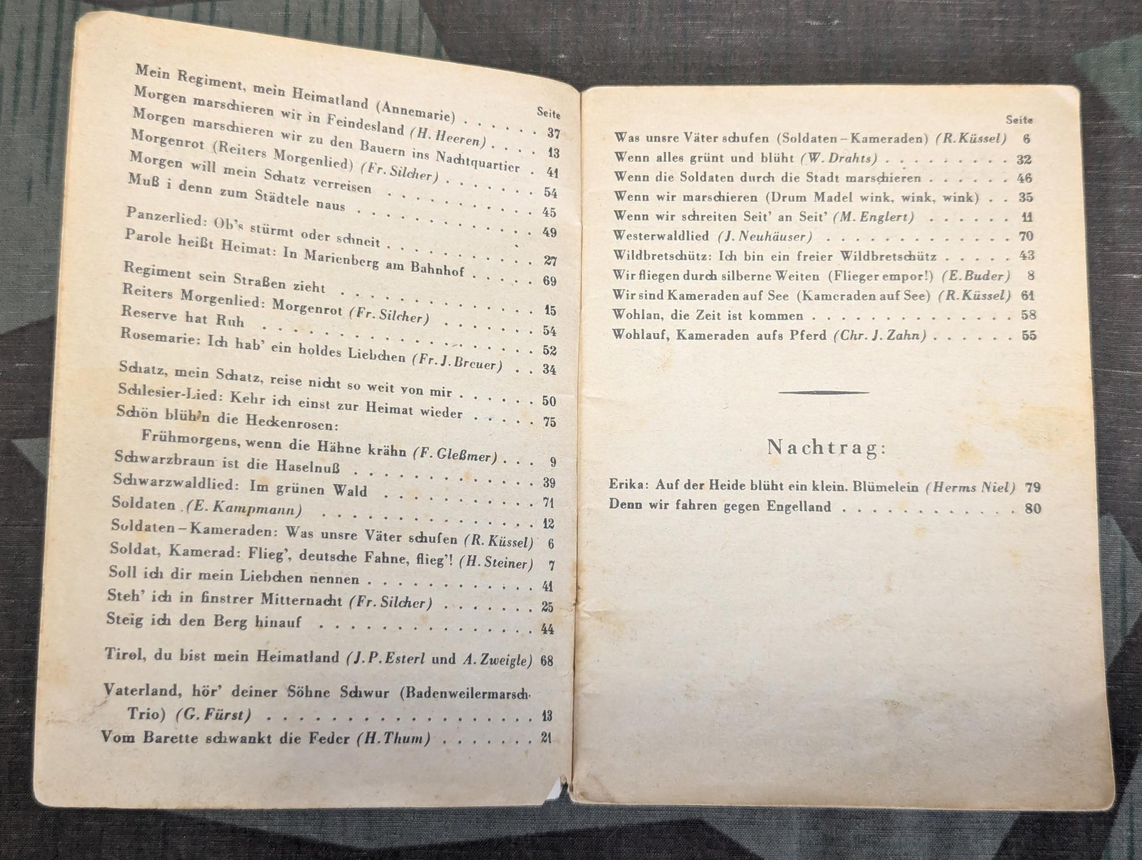 WWII German Das Neue Soldaten Liederbuch Soldier's Song Book 1 AS-IS Wehrmacht