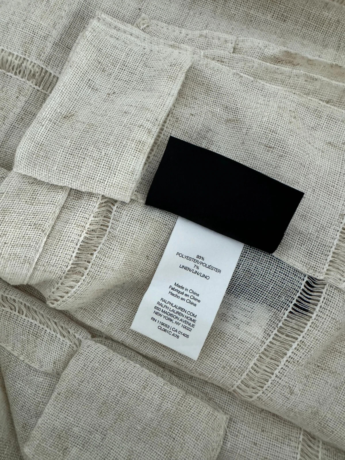 New Ralph Lauren Window Curtains 2 Panels Beige 54 x 96 Linen Hamilton Back Tab